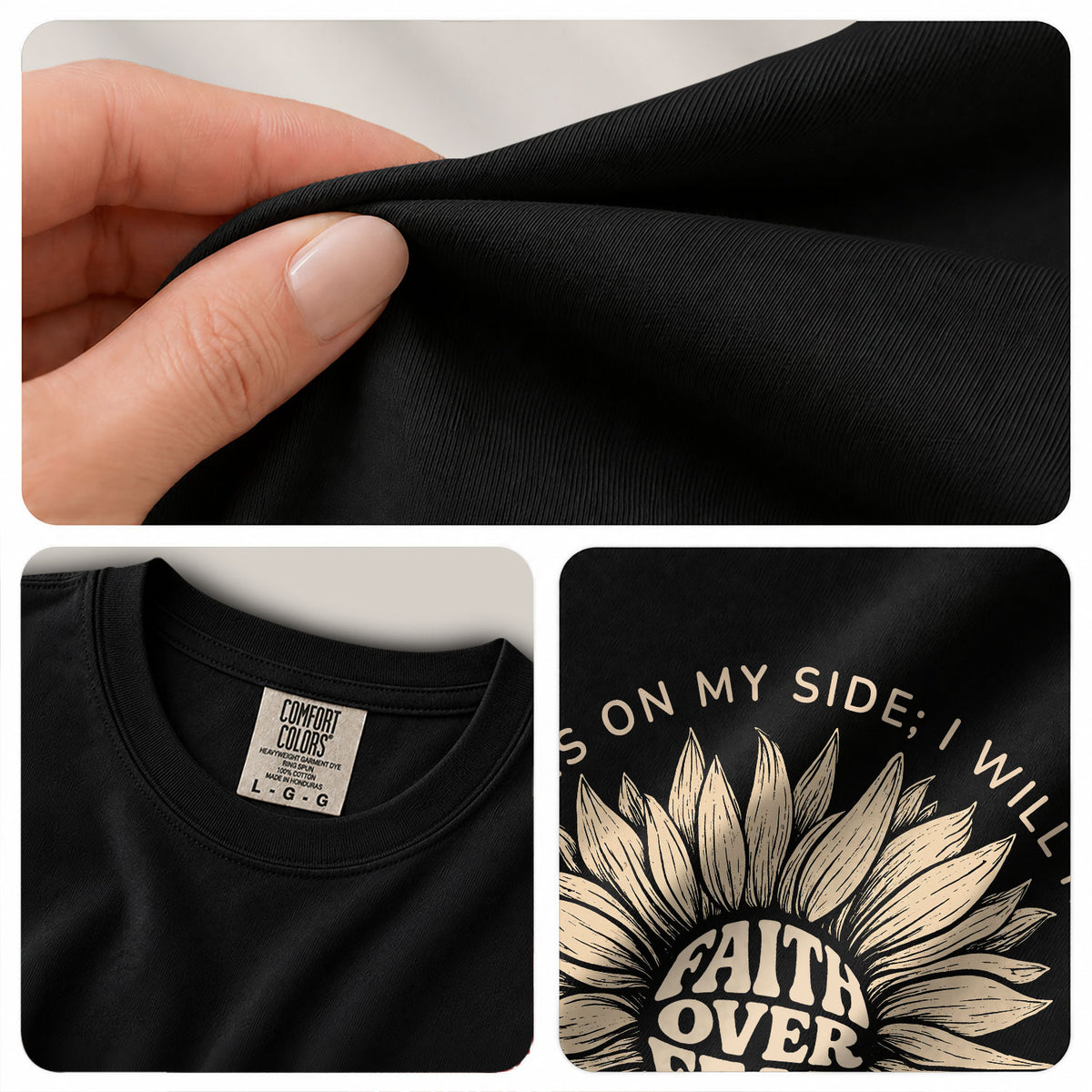 Faith Over Fear Sunflower Christian Women Shirt Inspirational Psalm Scripture Graphic Tee - Rust Field Wear