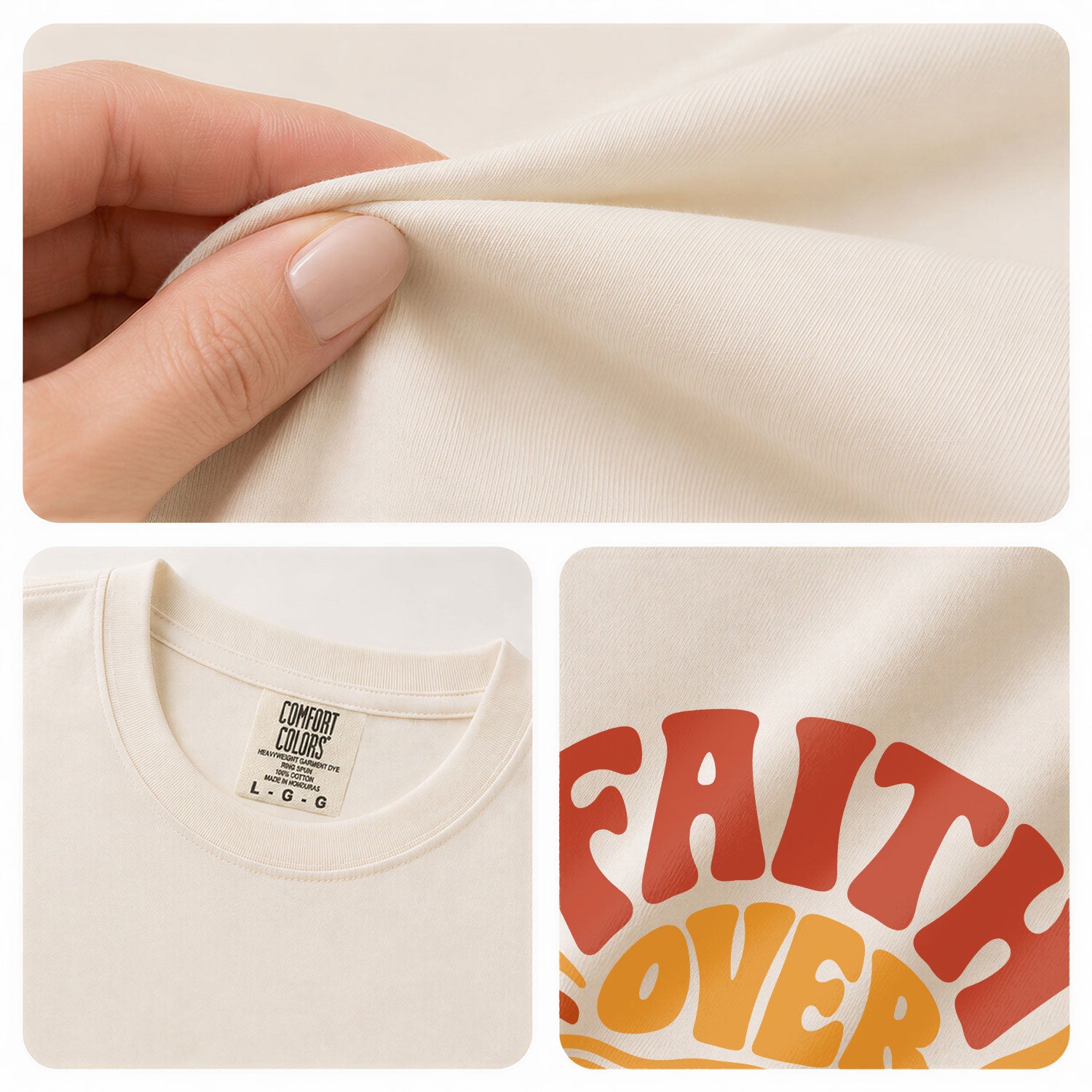 Faith Over Fear Christian Women Shirt Retro Sunset Graphic Inspirational Scripture Tee - Rust Field Wear