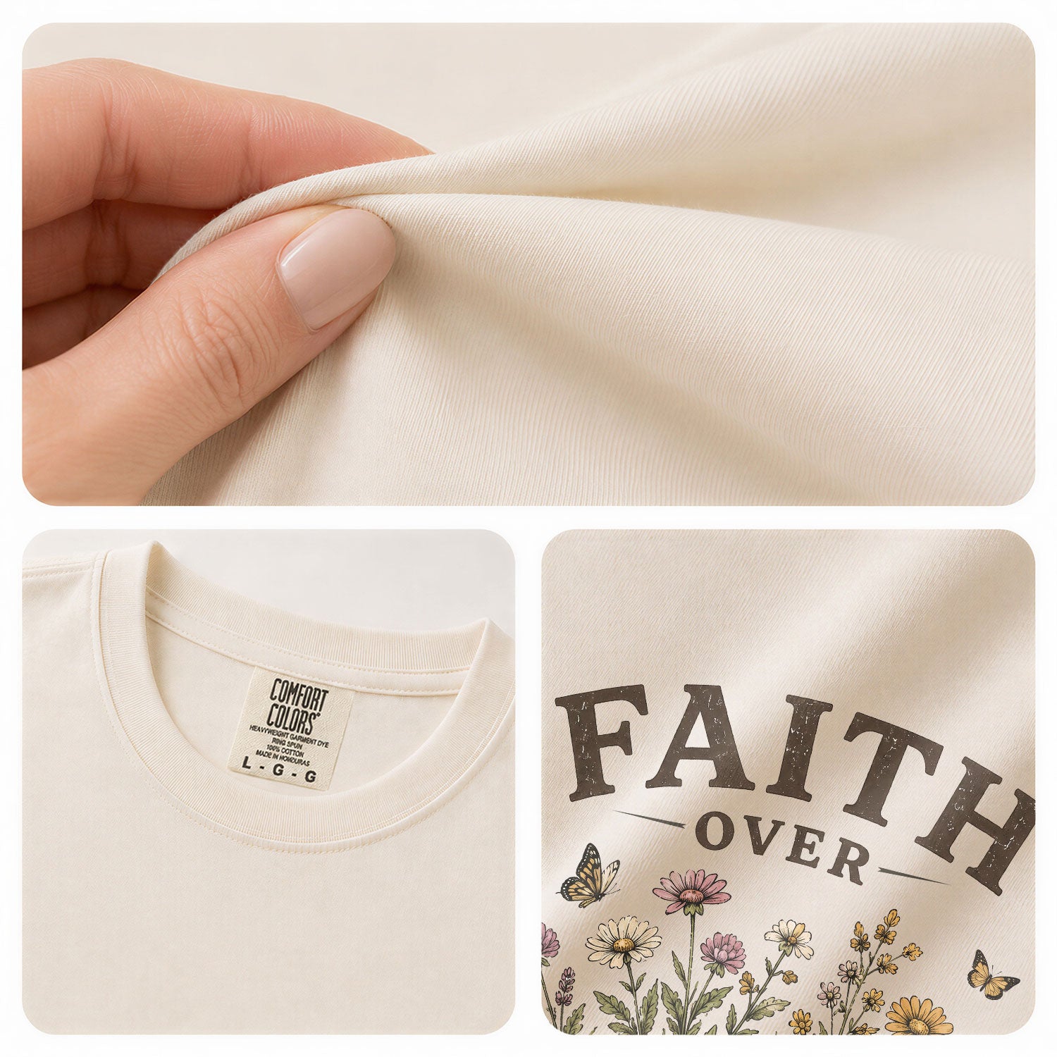 Faith Over Fear Christian Shirt Floral Wildflower Women T-Shirt Psalms 118:6 Tee - Rust Field Wear