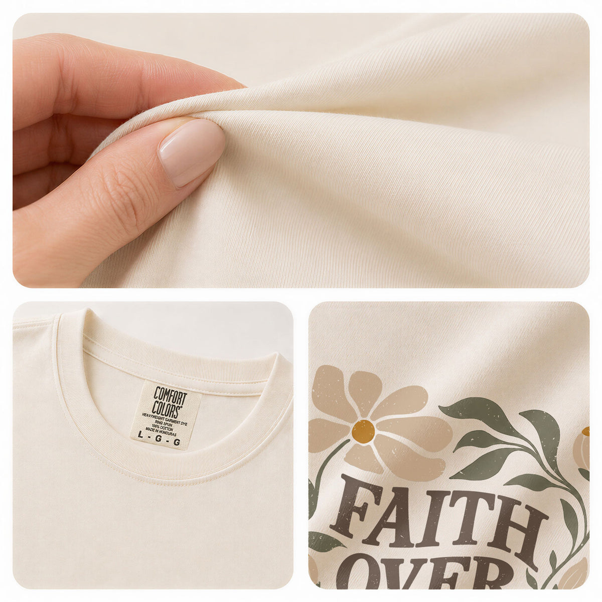 Faith Over Fear Shirt Christian Women T-Shirt Wildflower Floral Psalm 118:6 Verse Tee - Rust Field Wear