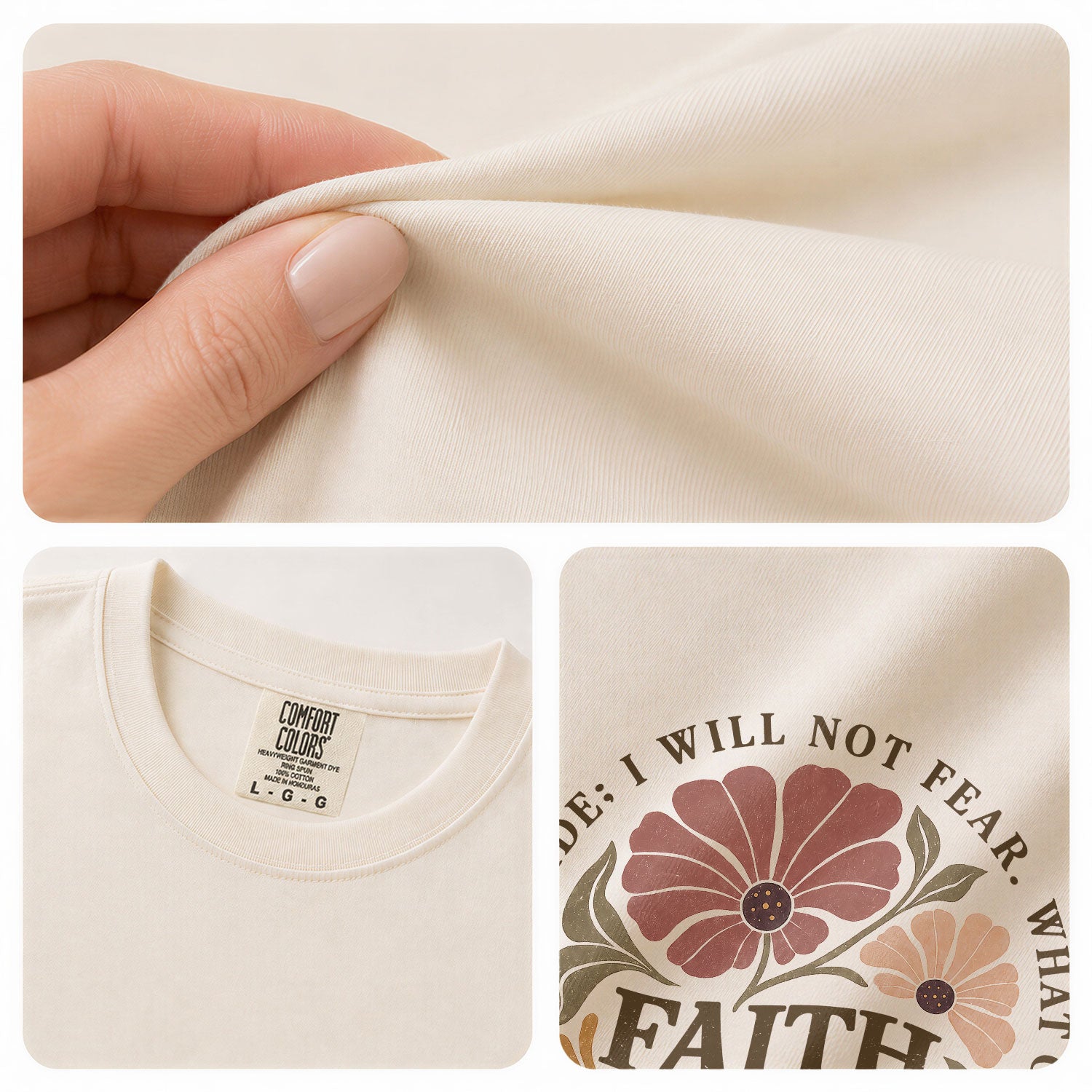 Faith Over Fear Floral Christian Women Shirt Scripture Inspired Faith Graphic Tee - Rust Field Wear