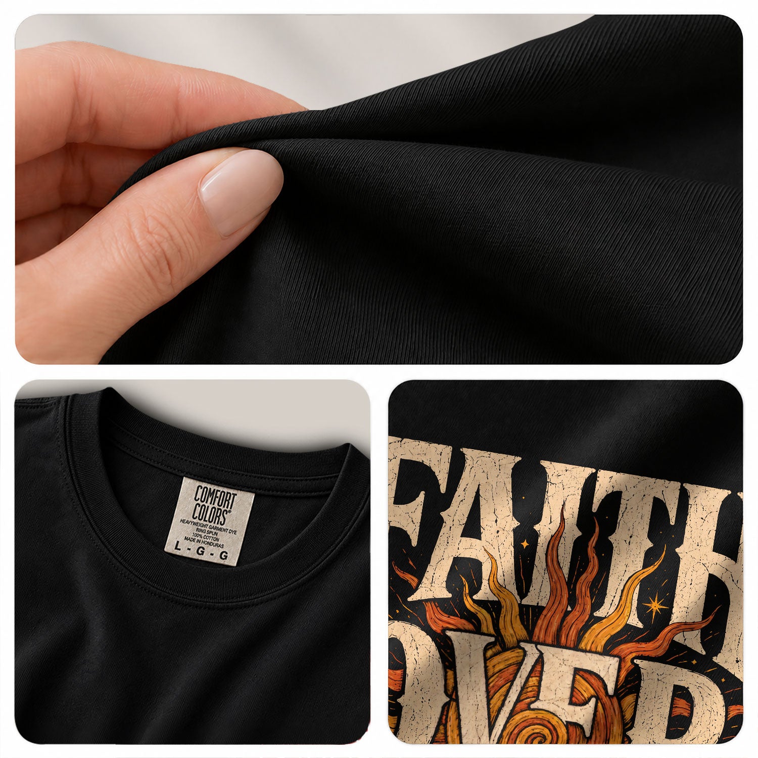 Faith Over Fear T Shirt Christian Women Big Bold Sun Psalm 118 6 Religious Tee Top - Rust Field Wear