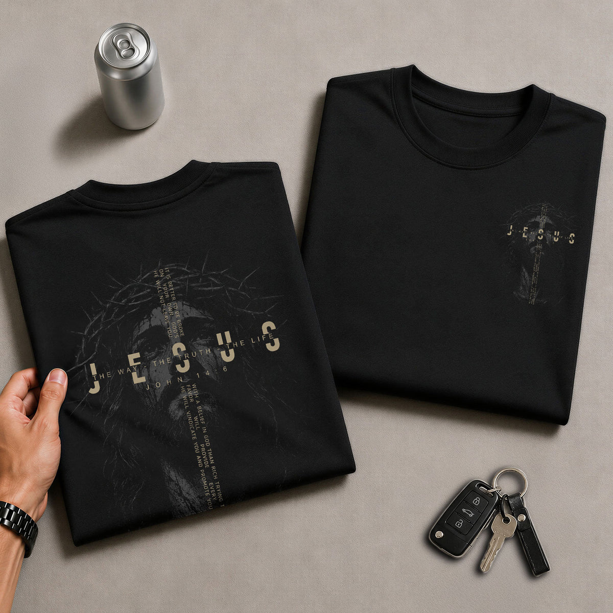 Jesus Crown Of Thorns John 14 6 Scripture Christian T Shirt Apparel Top Unisex Clothing - Rust Field Wear