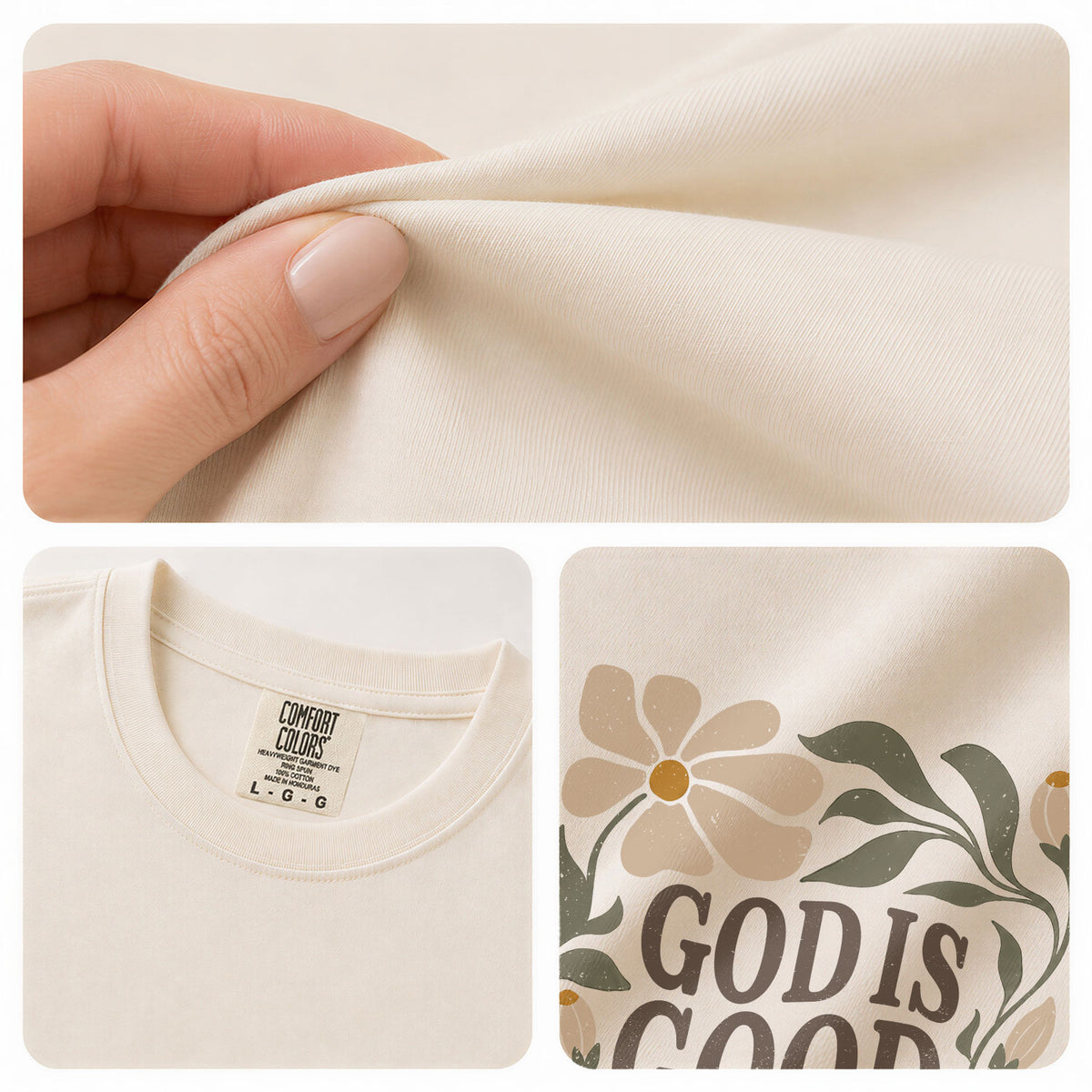 God Is Good All The Time Forever Floral Psalms 136 1 Christian T Shirt Apparel Women - Rust Field Wear