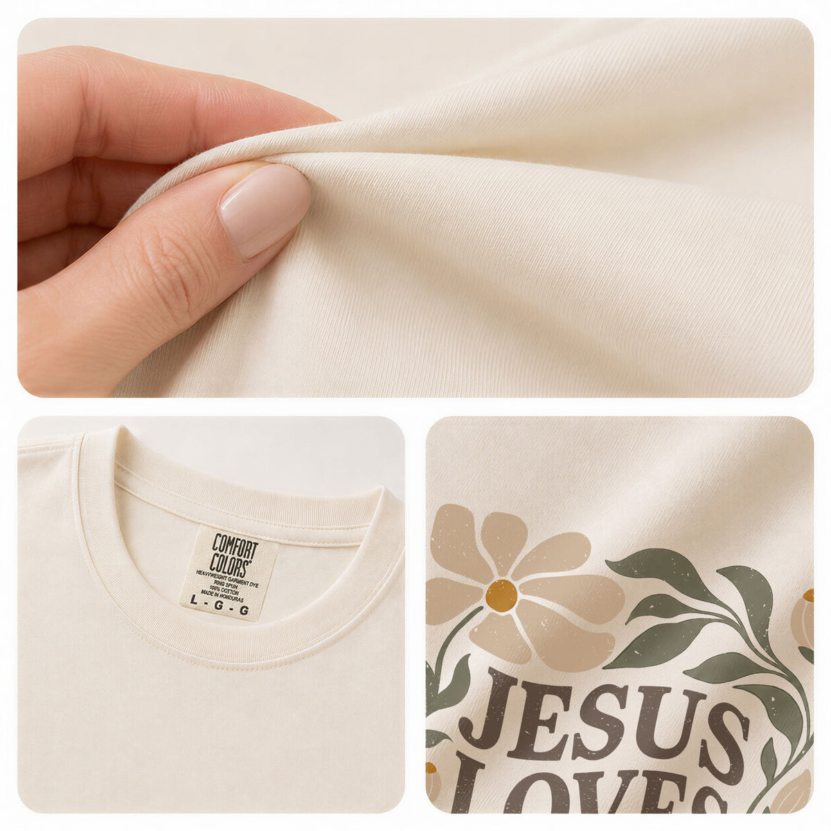 Jesus Loves You Retro Floral 1 John 4 19 Scripture Christian T Shirt Apparel Women - Rust Field Wear