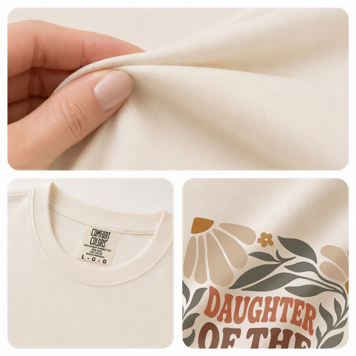 Daughter Of The King Retro Floral 2 Corinthians 6 18 Christian T Shirt Apparel Women - Rust Field Wear