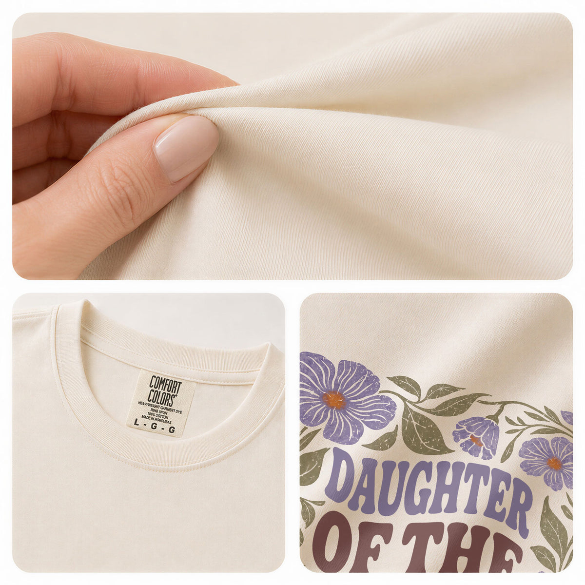 Daughter Of The King Purple Floral 2 Corinthians 6 18 Christian T Shirt Apparel Women - Rust Field Wear