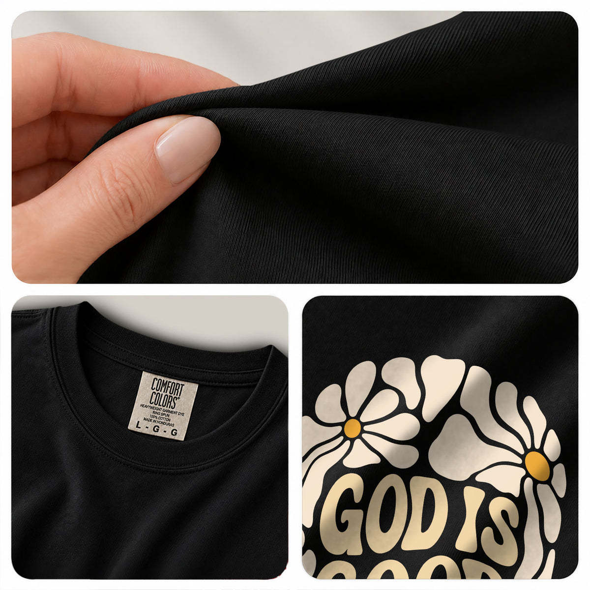 God Is Good All The Time Daisy Floral Psalms 136 1 Christian T Shirt Apparel Women - Rust Field Wear