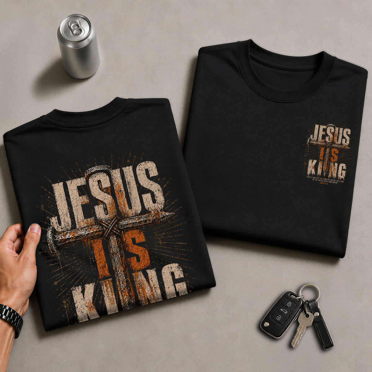 Jesus Is King T Shirt Christian Lion Cross John 14 6 Bible Verse Religious Faith Tee Apparel - Rust Field Wear