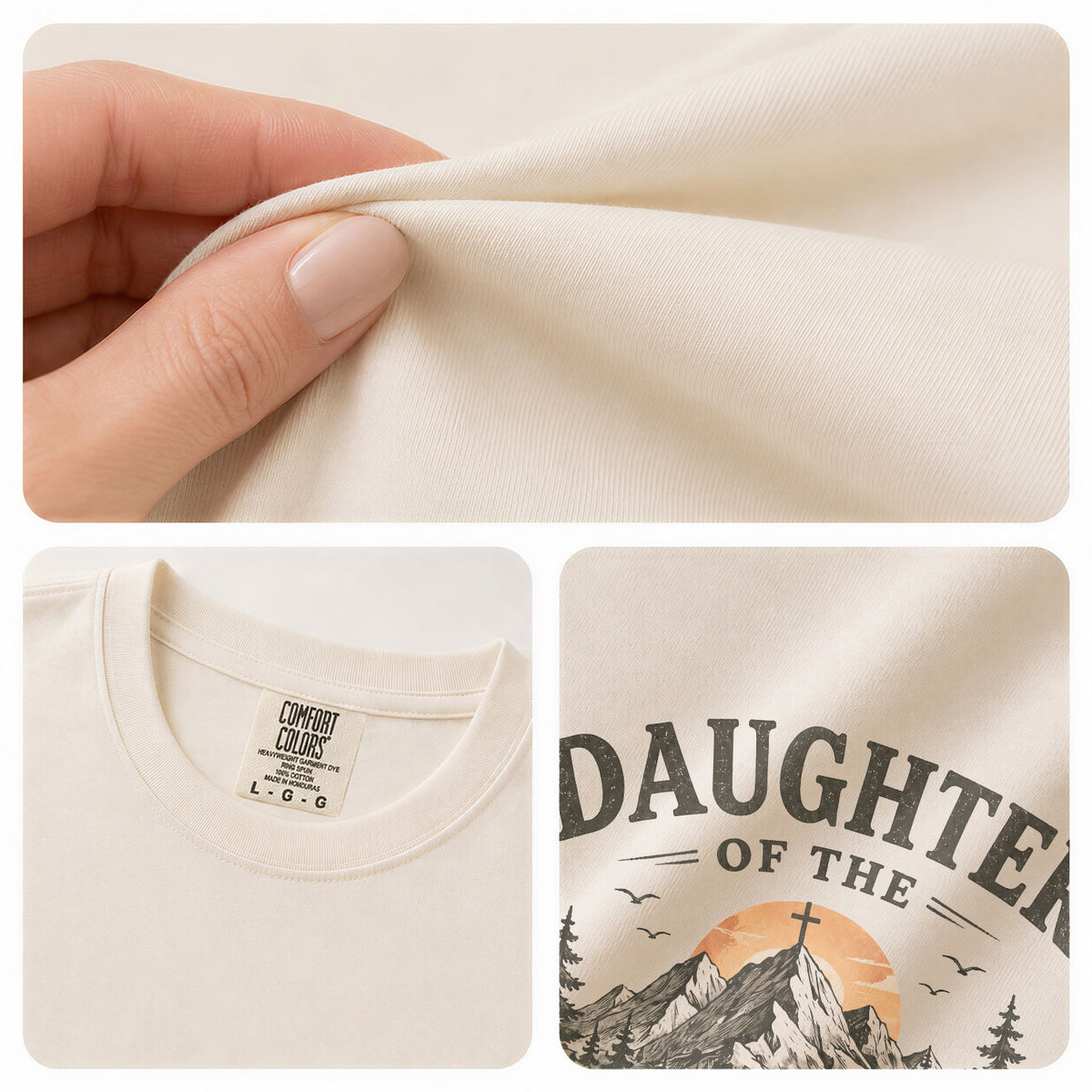 Daughter Of The King Mountain Cross 2 Corinthians 6 18 Graphic Christian T Shirt Women - Rust Field Wear
