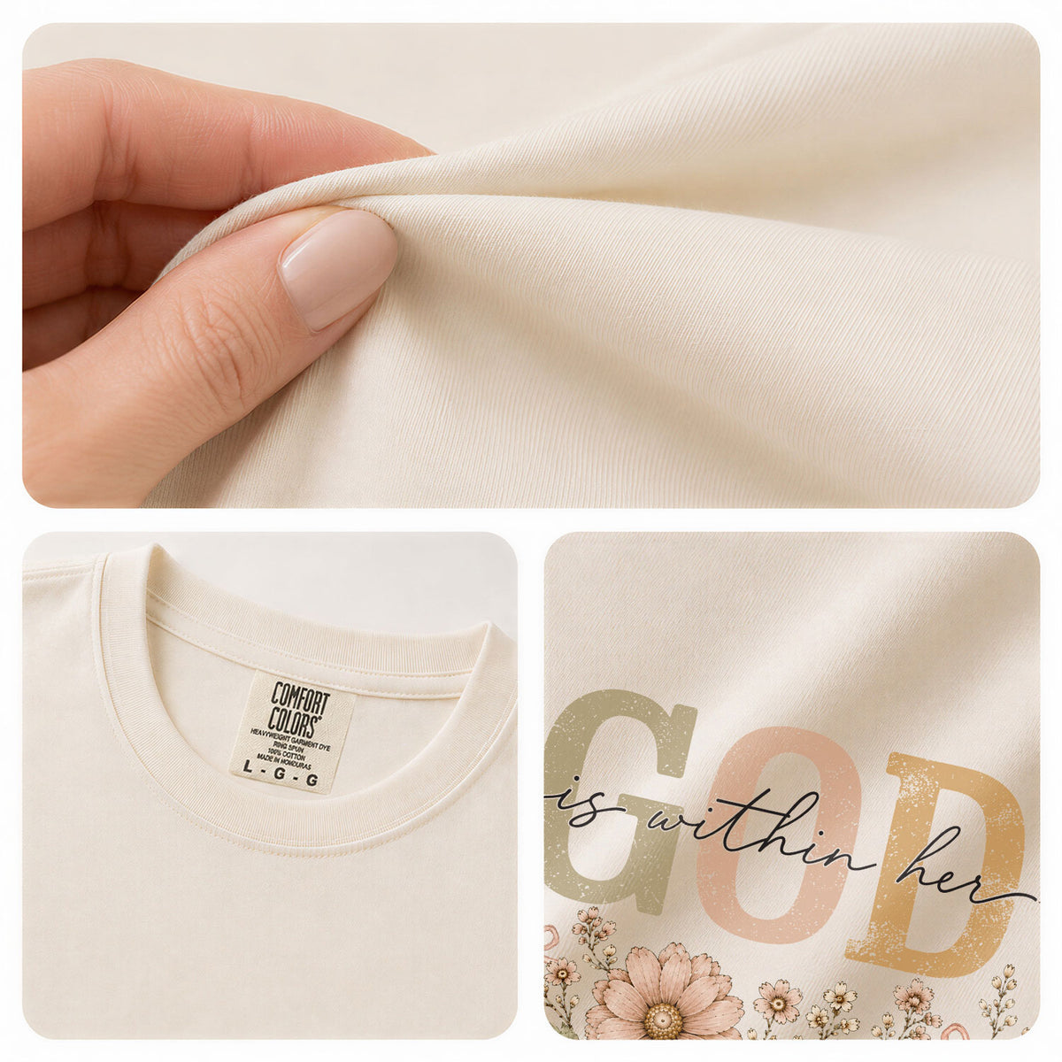 God Is Within Her She Will Not Fall Shirt Daisy Bee Christian Psalm 46 5 Graphic Tee - Rust Field Wear