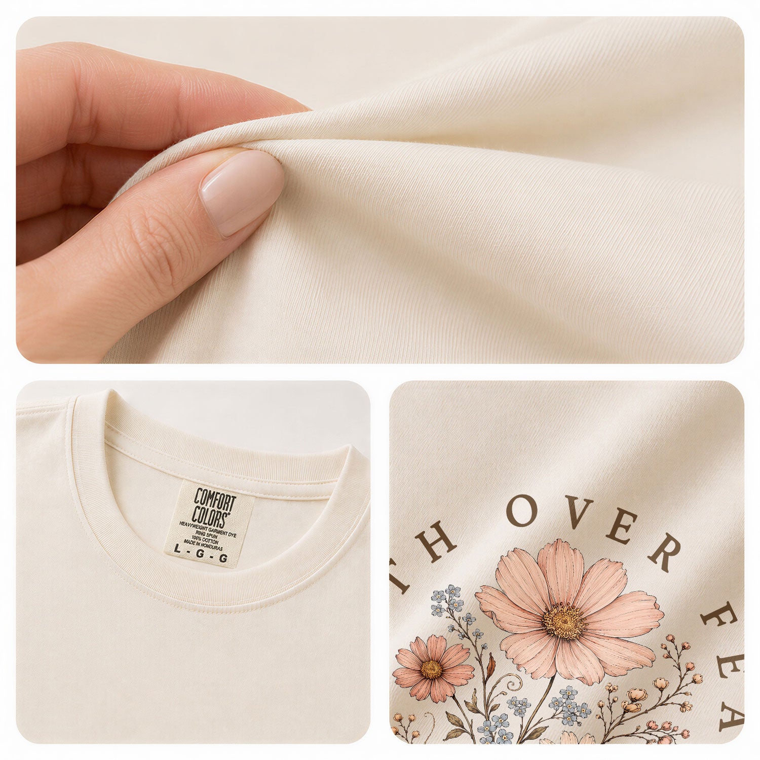 Faith Over Fear Shirt Wildflower Daisy Christian Psalm 118 6 Bible Verse Graphic Tee - Rust Field Wear