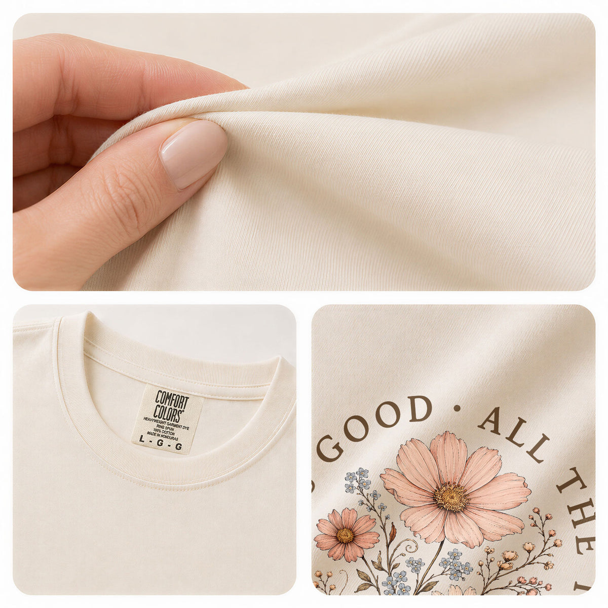 God Is Good All The Time Shirt Wildflower Christian Psalms 136 1 Faith Graphic Tee - Rust Field Wear