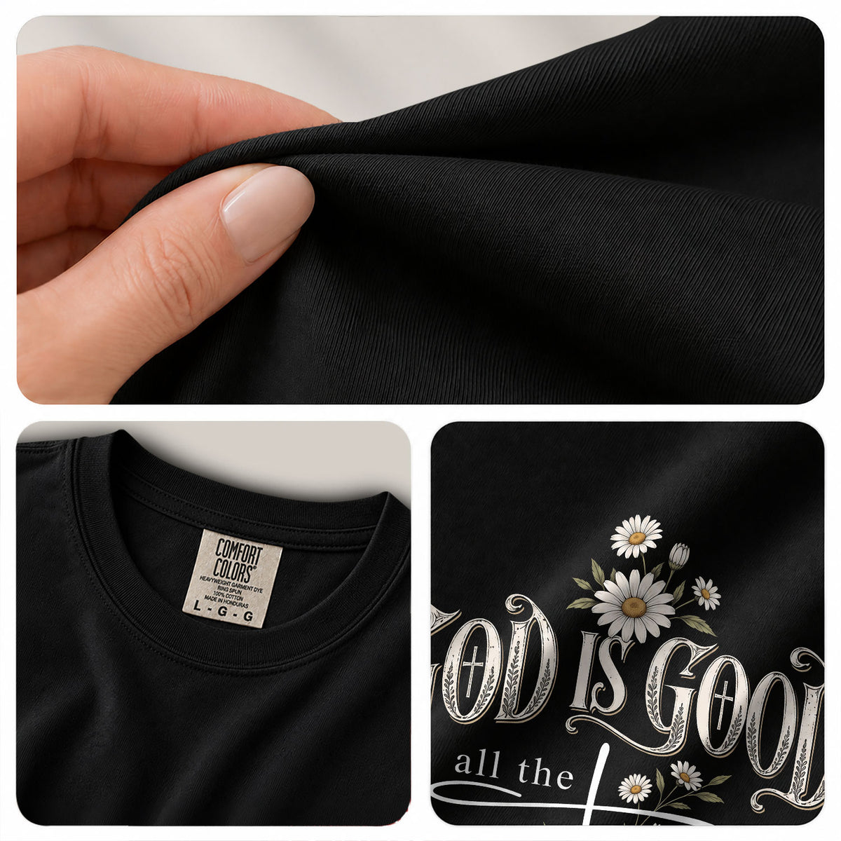 God Is Good Shirt Christian Floral Daisy Cross Bible Verse Women Faith Graphic T-Shirt - Rust Field Wear