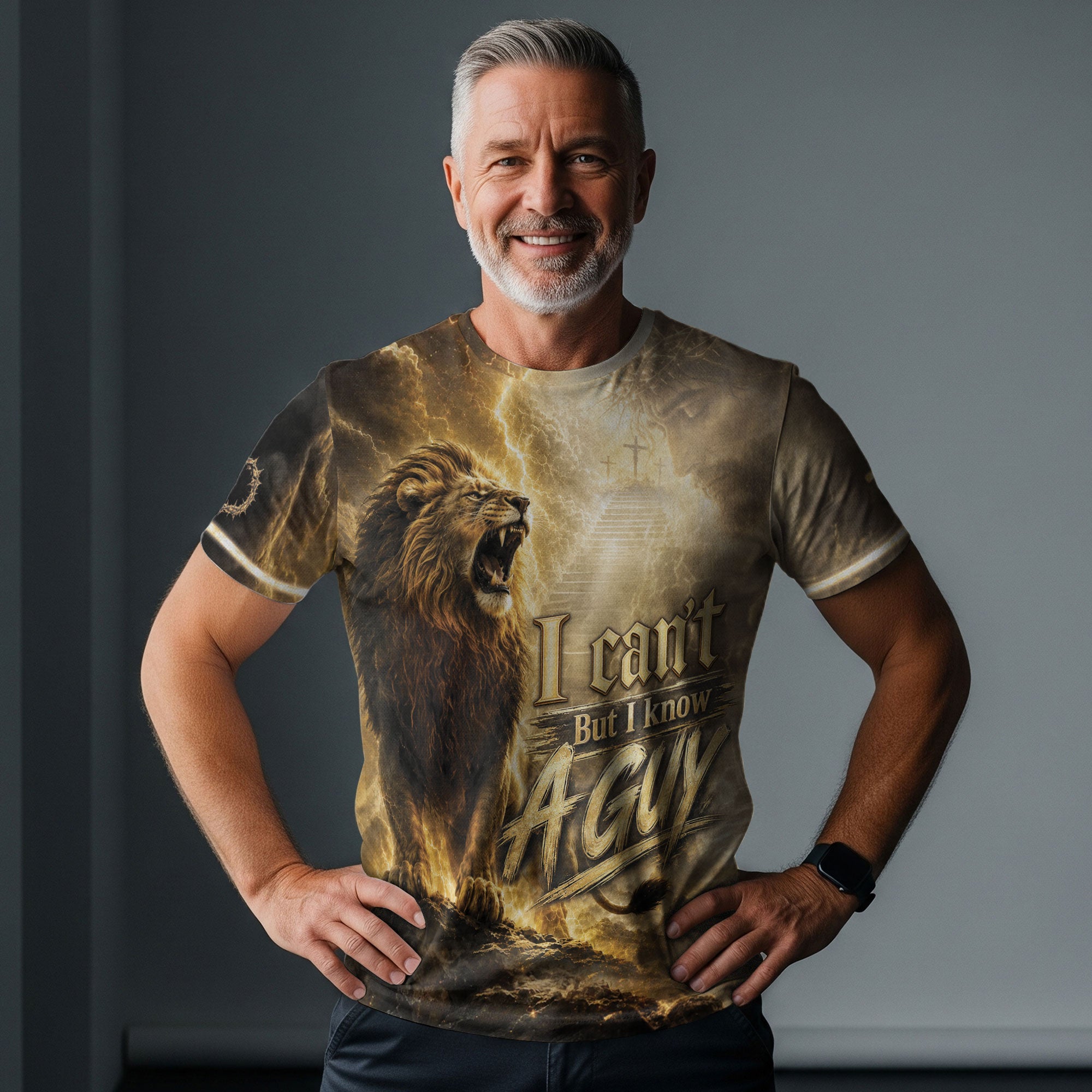 I Can't But I Know A Guy Jesus Shirt Christian Lion Cross 3D All Over Print Graphic Men