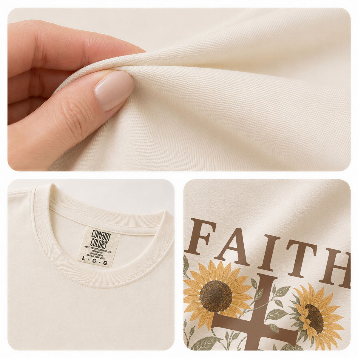 Faith Over Fear Shirt Christian Women Sunflower Cross Shirt Psalm 118 Bible Verse Floral Tee - Rust Field Wear