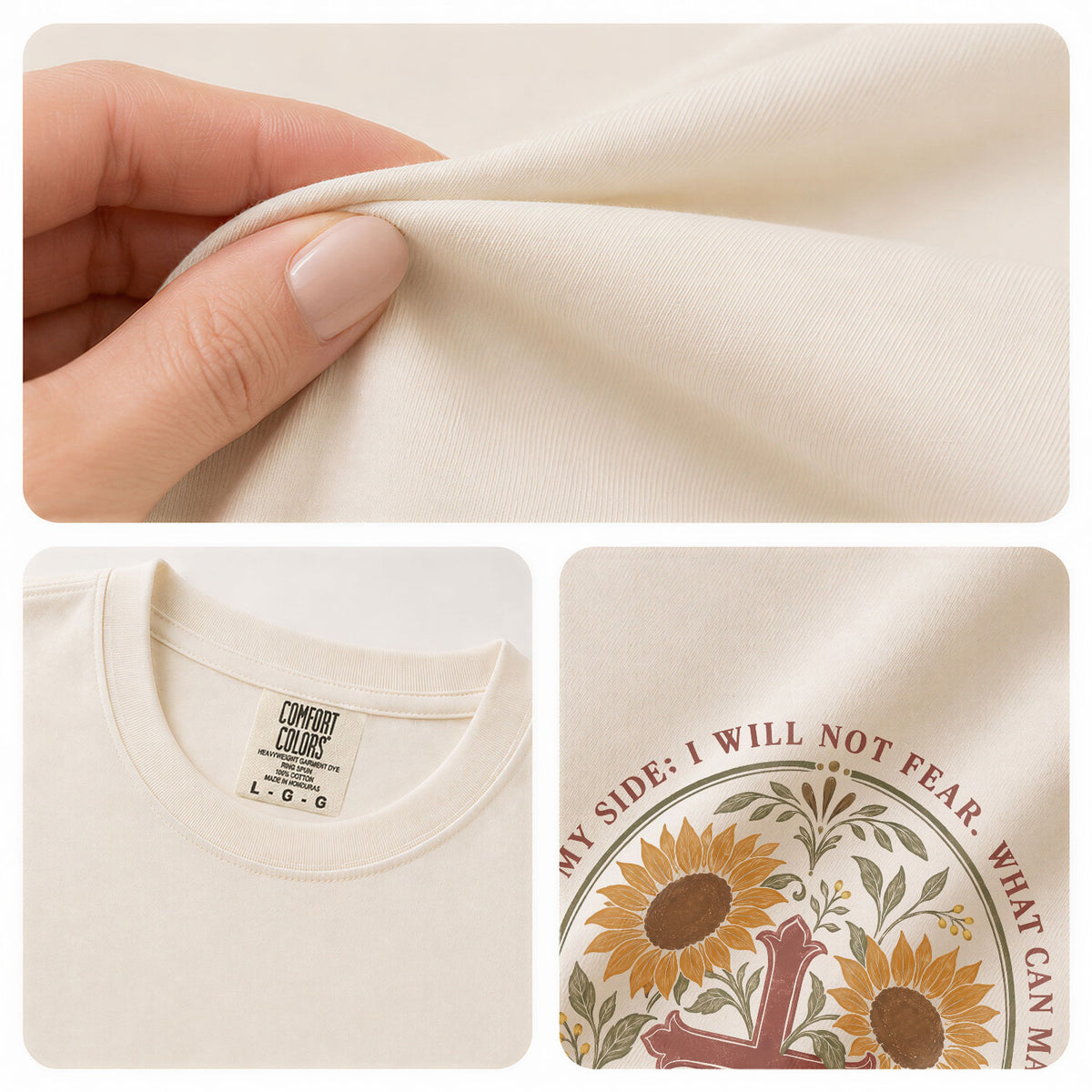 Faith Over Fear Shirt Women Sunflower Cross Christian Shirt Aesthetic Bible Verse Graphic - Rust Field Wear