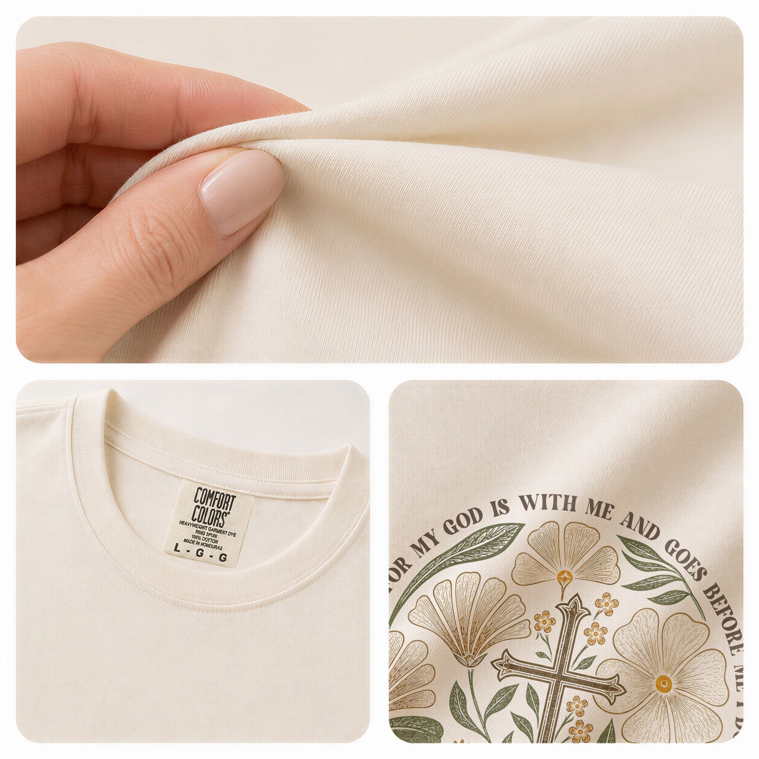 Daughter Of The King 2 Corinthians 6 18 Floral Cross Christian Graphic Tee Shirt Women - Rust Field Wear