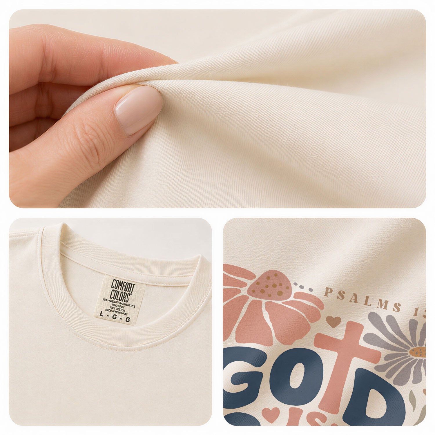 God Is Good Shirt Women Floral Christian T-Shirt Faith Psalms Bible Verse Tee Comfort - Rust Field Wear
