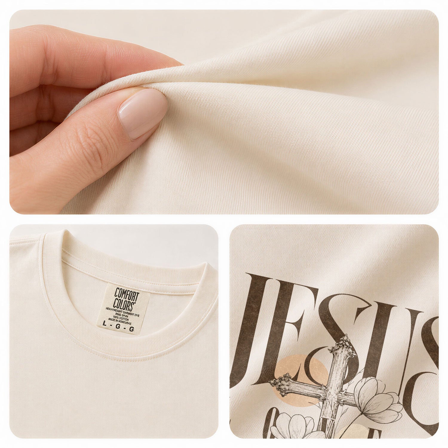 Jesus Loves You Cross Floral Christian Graphic Everyday Tee Shirt For Women Apparel - Rust Field Wear