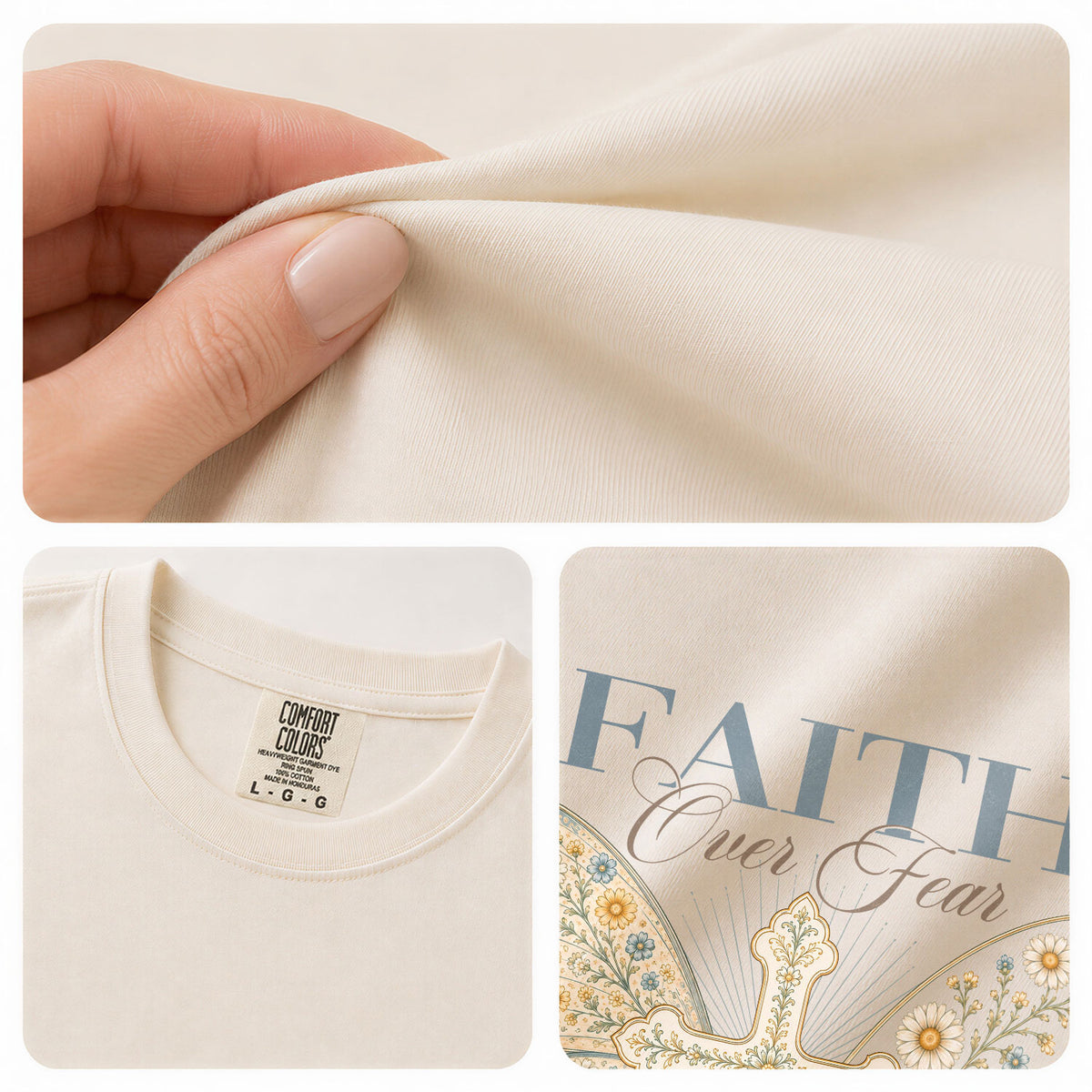 Devout Christian Faith Over Fear Butterfly Aesthetic Women Graphic Tee Vintage Cotton - Rust Field Wear