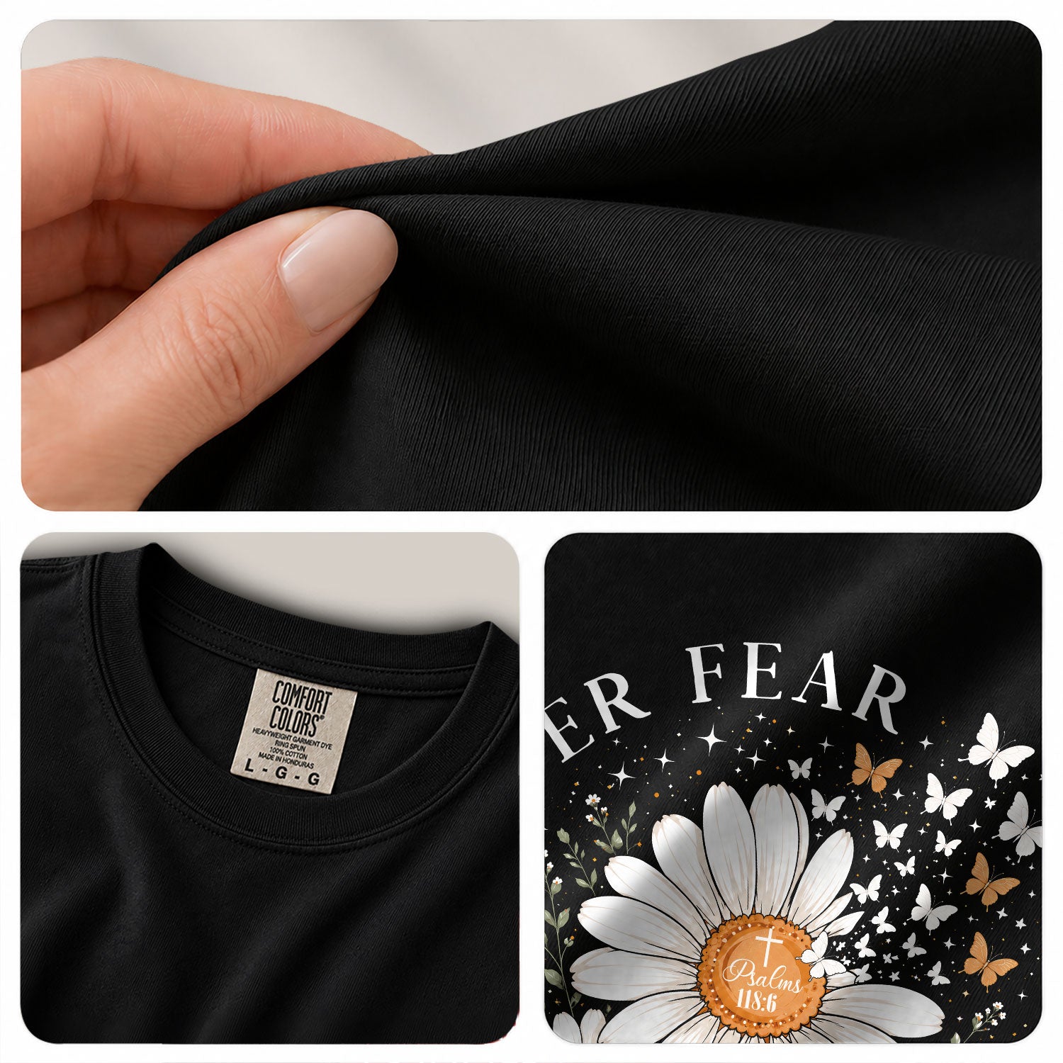 Faith Over Fear Shirt Women Christian Daisy T-Shirt Religious Faith Bible Verse Graphic