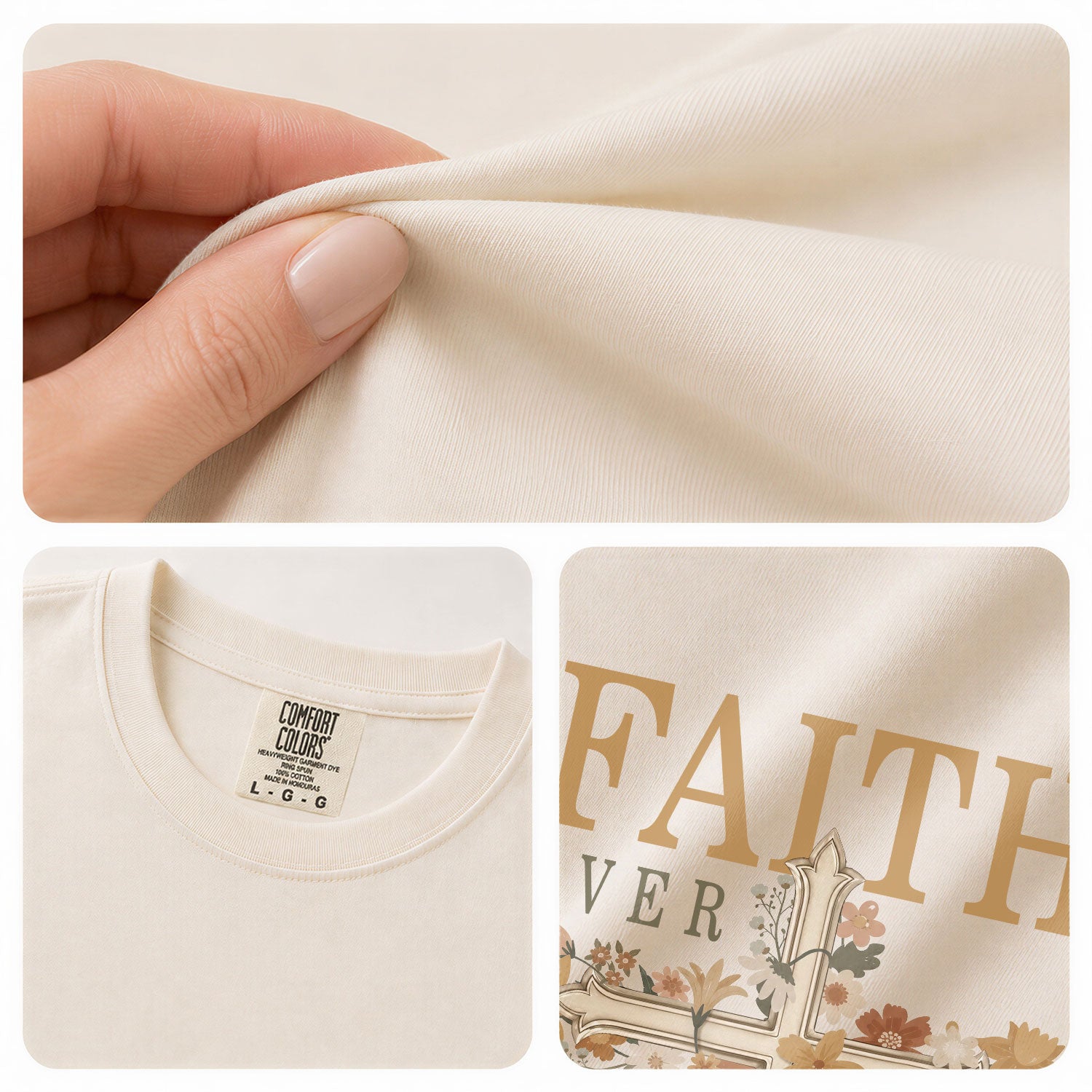 Faith Over Fear Shirt Women Vintage Floral Cross T-Shirt Psalms 118 Bible Verse Tee Tops
