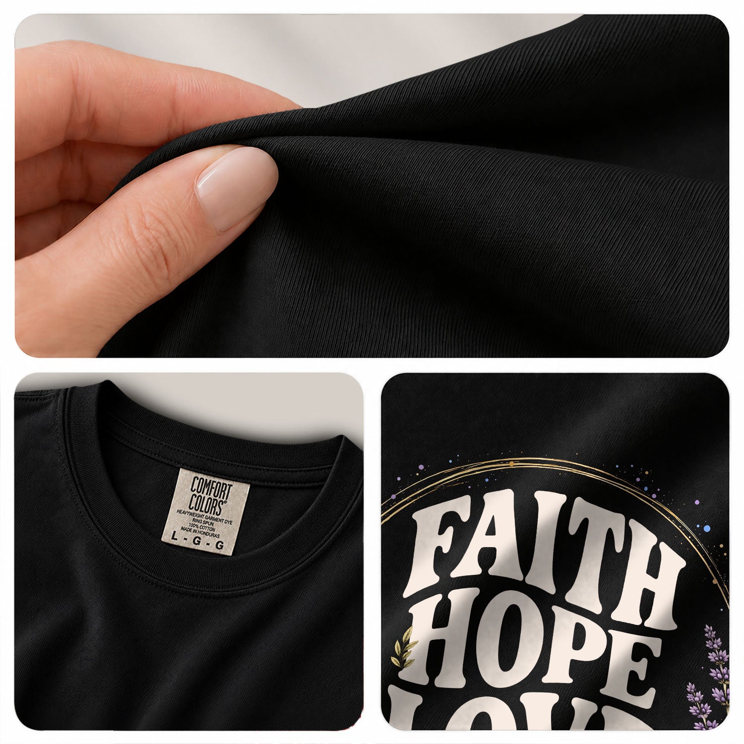 Faith Hope Love T-Shirt Christian Women Faith Shirt Floral Daisy Aesthetic Graphic - Rust Field Wear