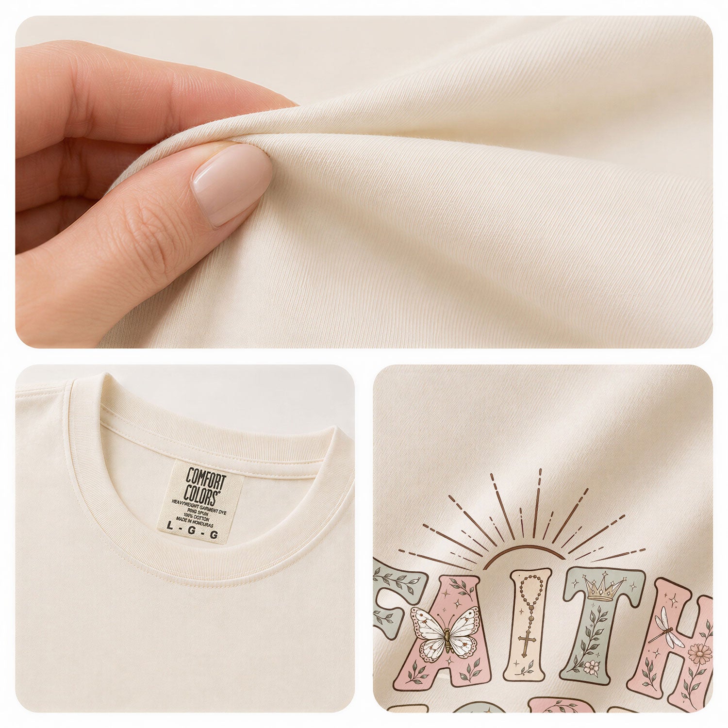 Faith Hope Love T-Shirt Christian Women Faith Shirt Aesthetic Colorful Bible Verse Tee - Rust Field Wear