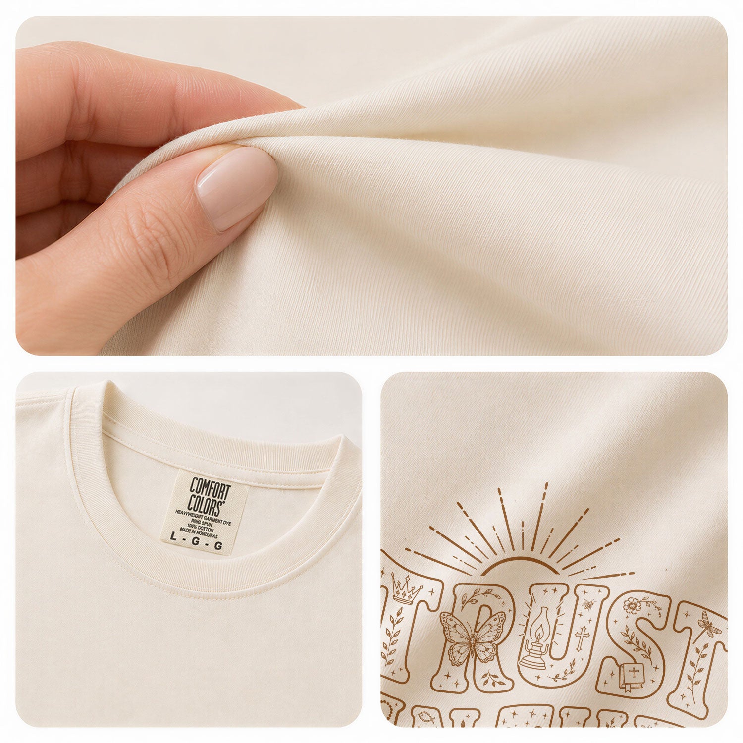 Trust In The Lord T-Shirt Christian Women Faith Shirt Aesthetic Doodle Bible Verse Tee - Rust Field Wear