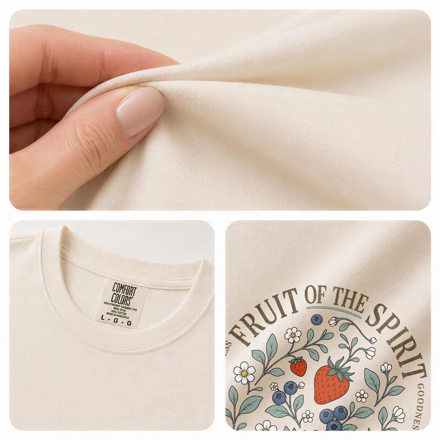 Fruit Of The Spirit Galatians Scripture Berry Cream Christian Tee For Women Apparel