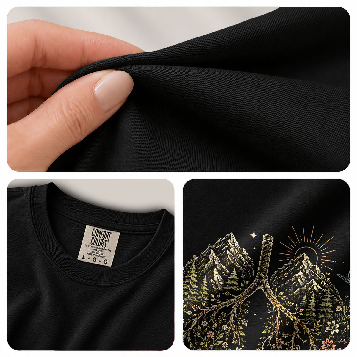 Devout Christian YHWH Lungs Nature Aesthetic Women Graphic Tee Shirt Vintage Cotton - Rust Field Wear