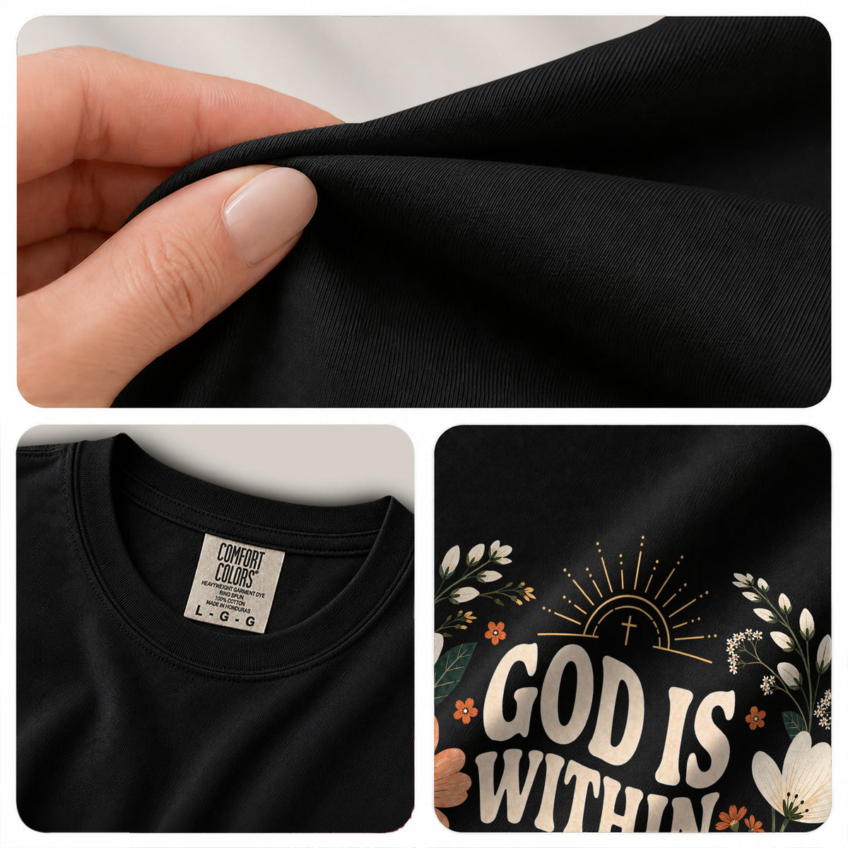 Inspirational Christian Scripture Floral Aesthetic Women Graphic Tee Shirt Retro Cotton - Rust Field Wear
