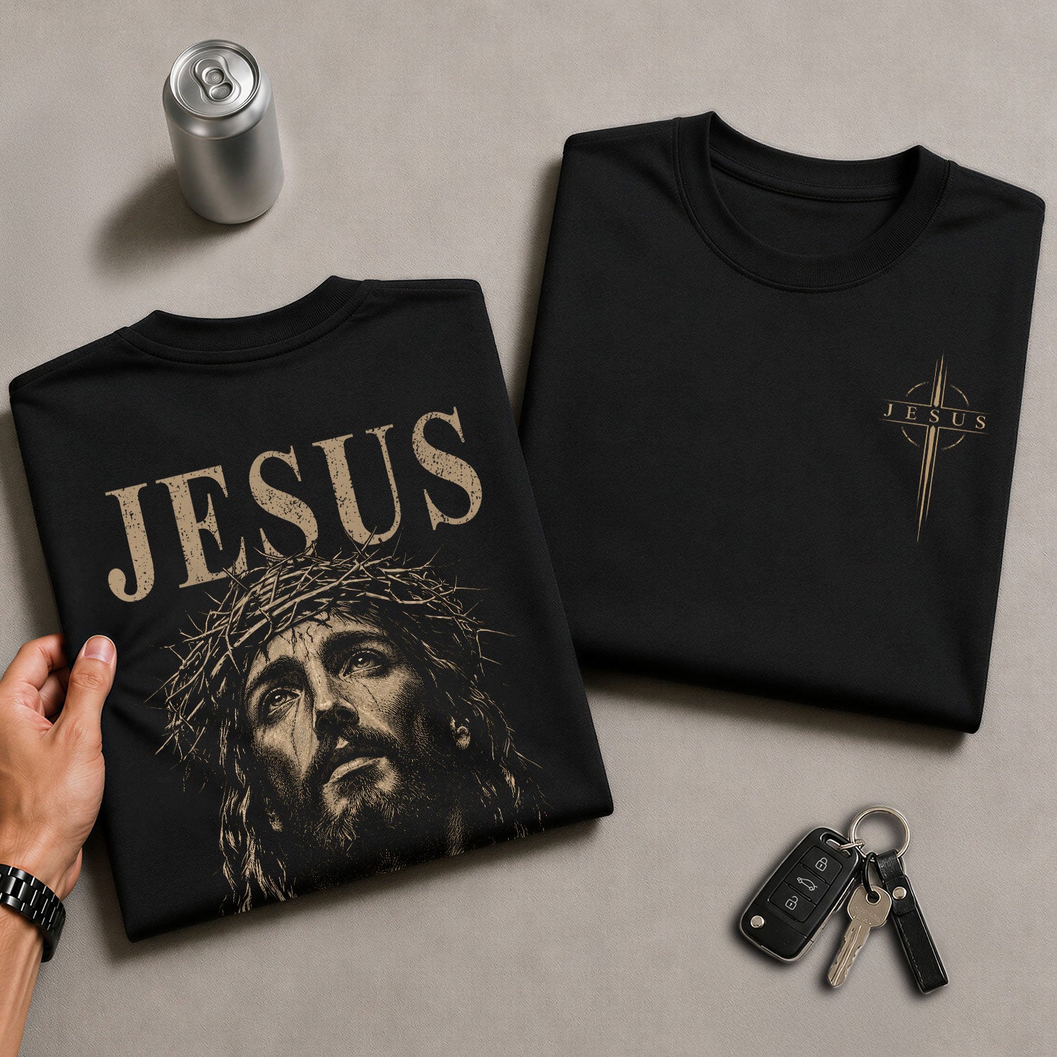 Jesus The Way The Truth The Life Shirt Christian Crown of Thorns Faith Men T-Shirt