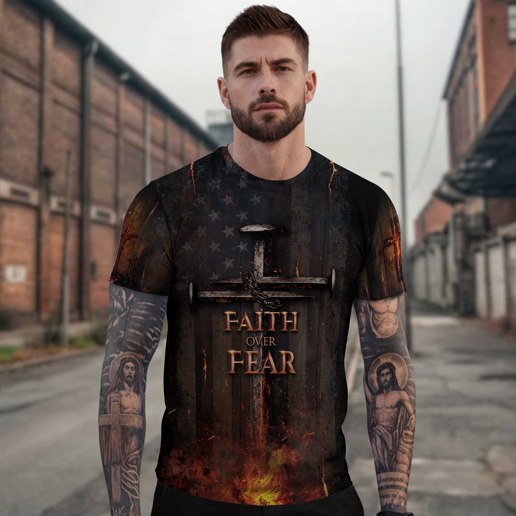 Freedom Shirts - Faith Over Fear Patriotic, Christian Tee Shirts for Men, RustField Co - Rust Field Wear
