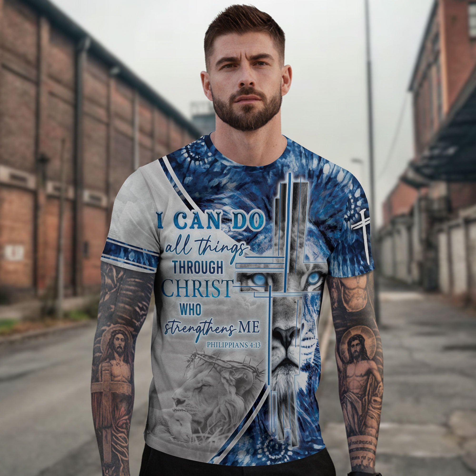 I Can Do All Things Through Christ Lion, Freedom Shirts - Christian Tee Shirts for Men, RustField Co - Rust Field Wear