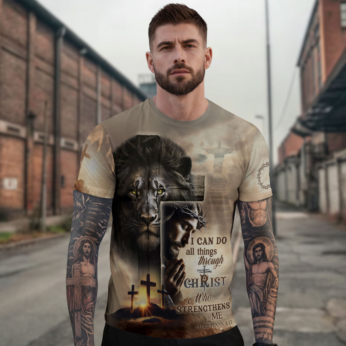 I Can Do All Things Through Christ Calvary Hills Faith - RustField Co Freedom Shirts, Christian Tee Shirts for Men - Rust Field Wear