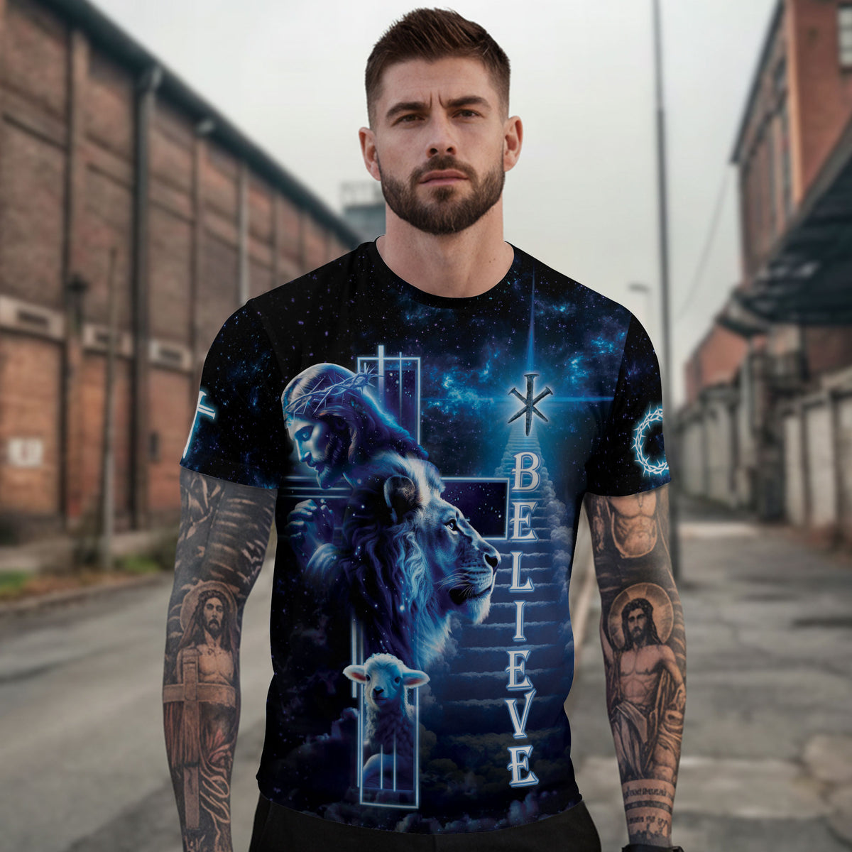 My Faith Is In The Cross Believe Christian Tee Shirts - Freedom Shirts for Men, RustField Co - Rust Field Wear