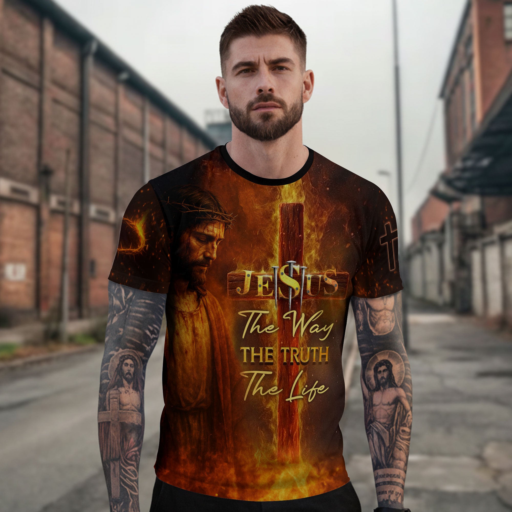 Freedom Shirts for Men, Jesus The Way The Truth The Life Lion - Christian Tee Shirts, RustField Co - Rust Field Wear