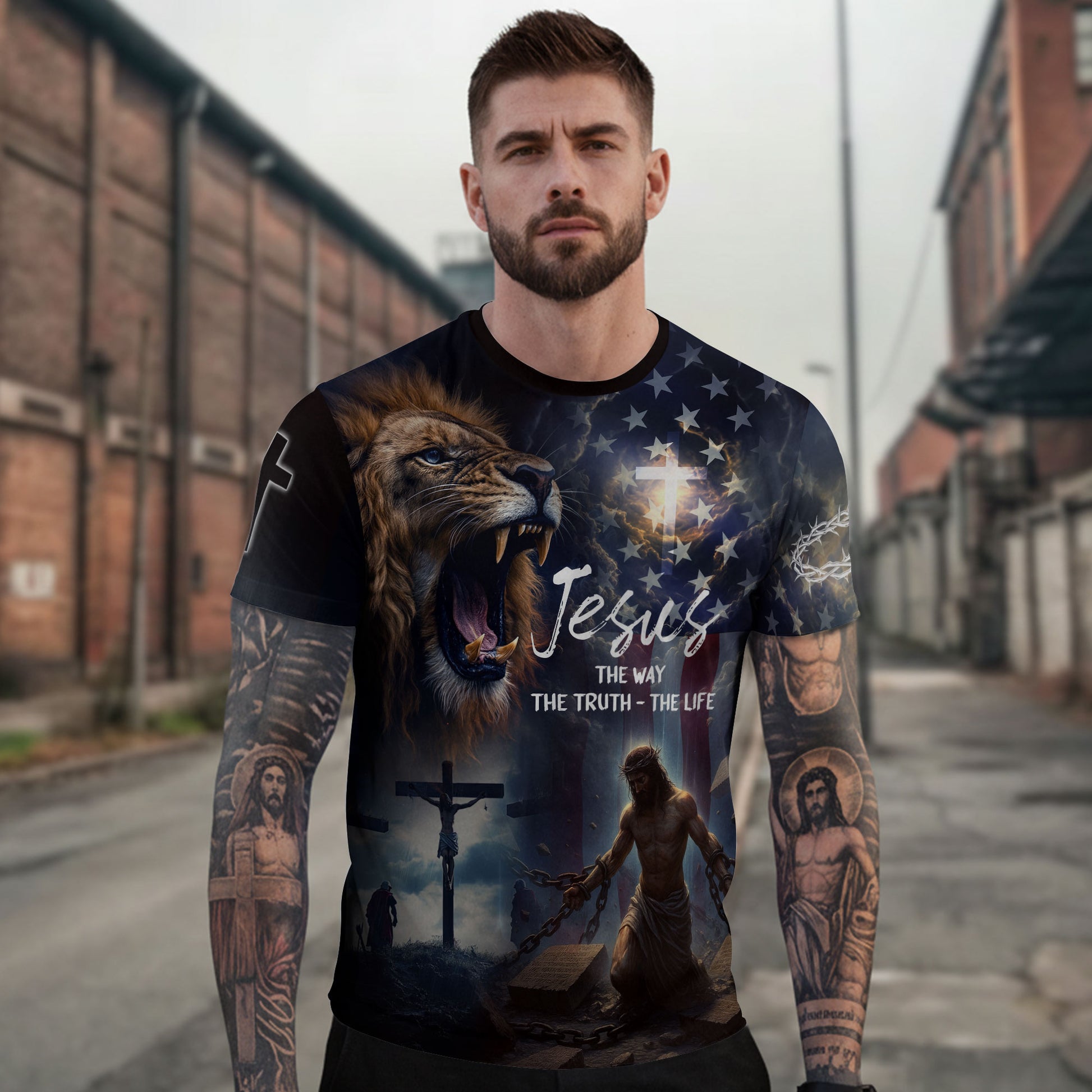 Jesus The Way The Truth The Life Lion Eternal Glory Edition, Freedom Shirts - Christian Tee Shirts for Men, RustField Co - Rust Field Wear