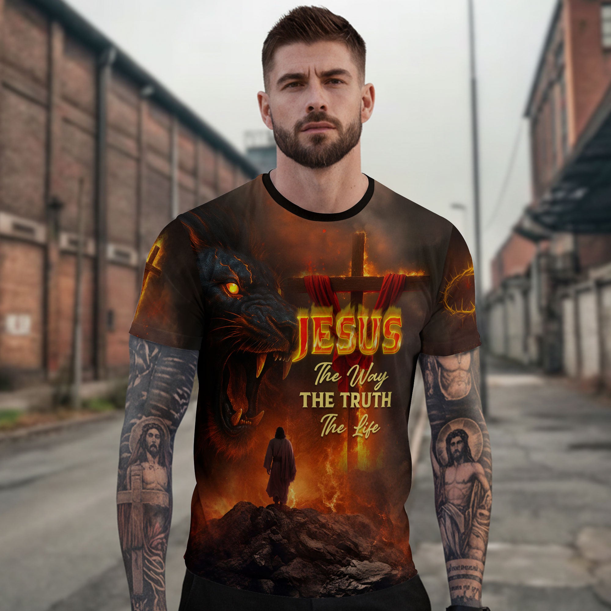 Jesus The Way The Truth The Life Lion of Judah - Christian Tee Shirts for Men, Freedom Shirts, RustField Co - Rust Field Wear