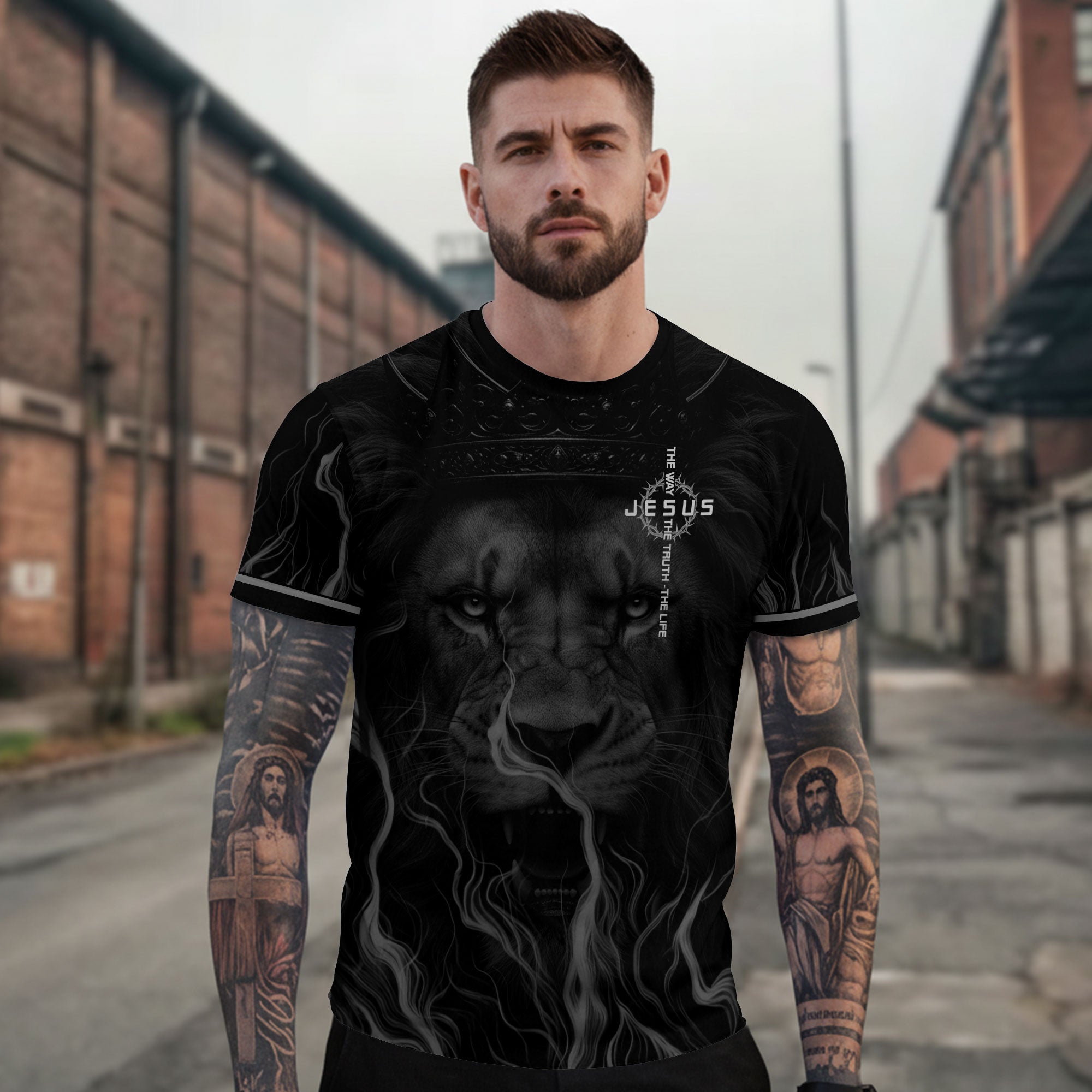 Jesus The Way The Truth The Life Lion of Judah - RustField Co Freedom Shirts, Christian Tee Shirts for Men - Rust Field Wear