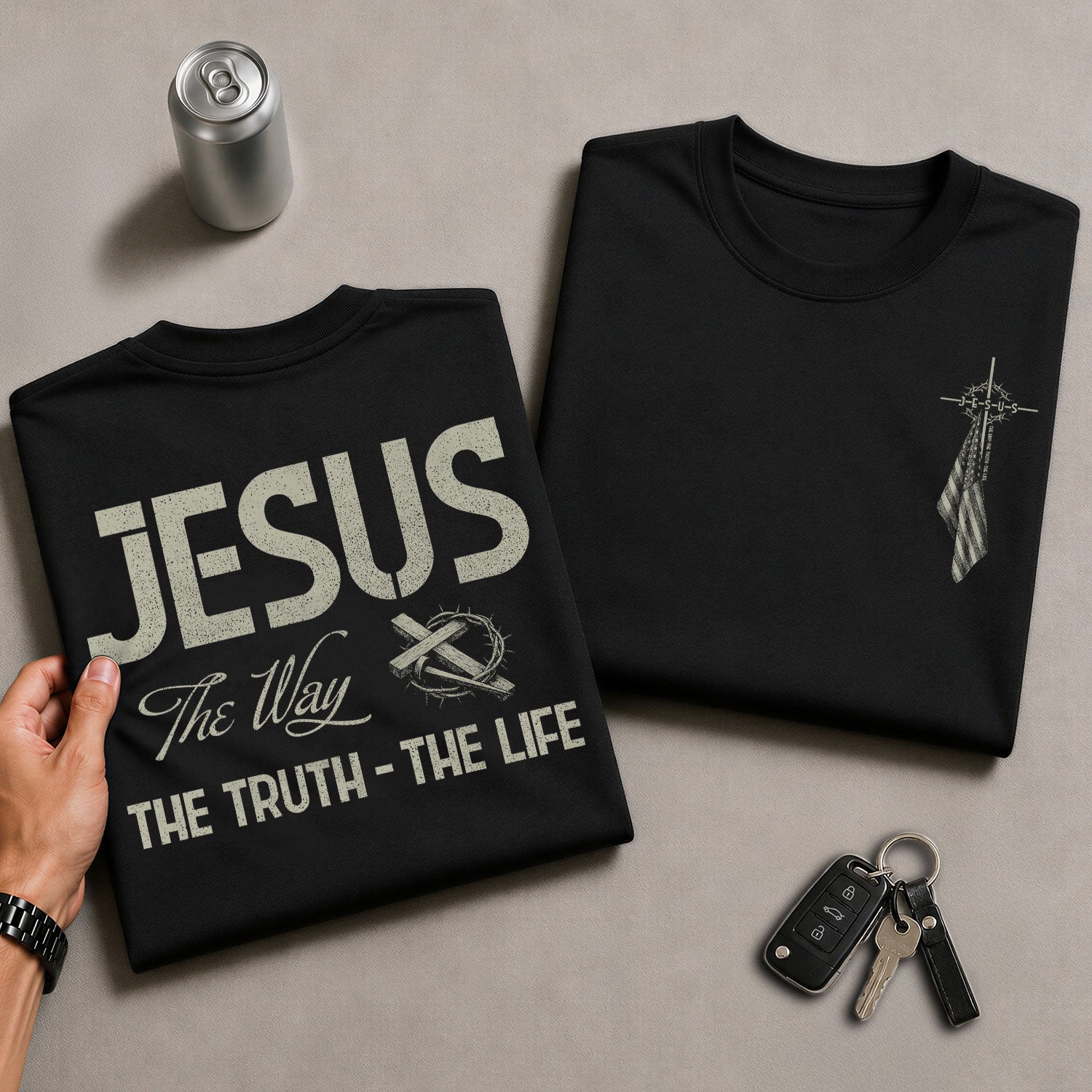 Jesus Cross The Way, The Truth, The Life Christian, Christian Shirts for Men - Christian Tee Shirts - Rust Field Wear