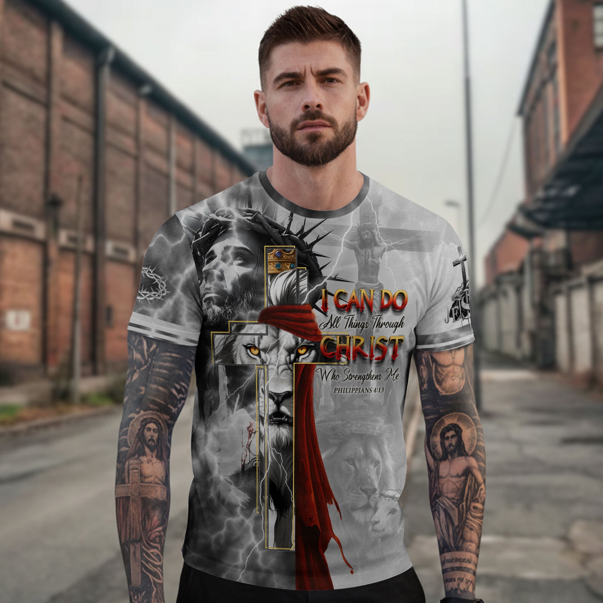 I Can Do All Things Through Christ Lion of Judah - Christian Tee Shirts for Men, Freedom Shirts, RustField Co - Rust Field Wear