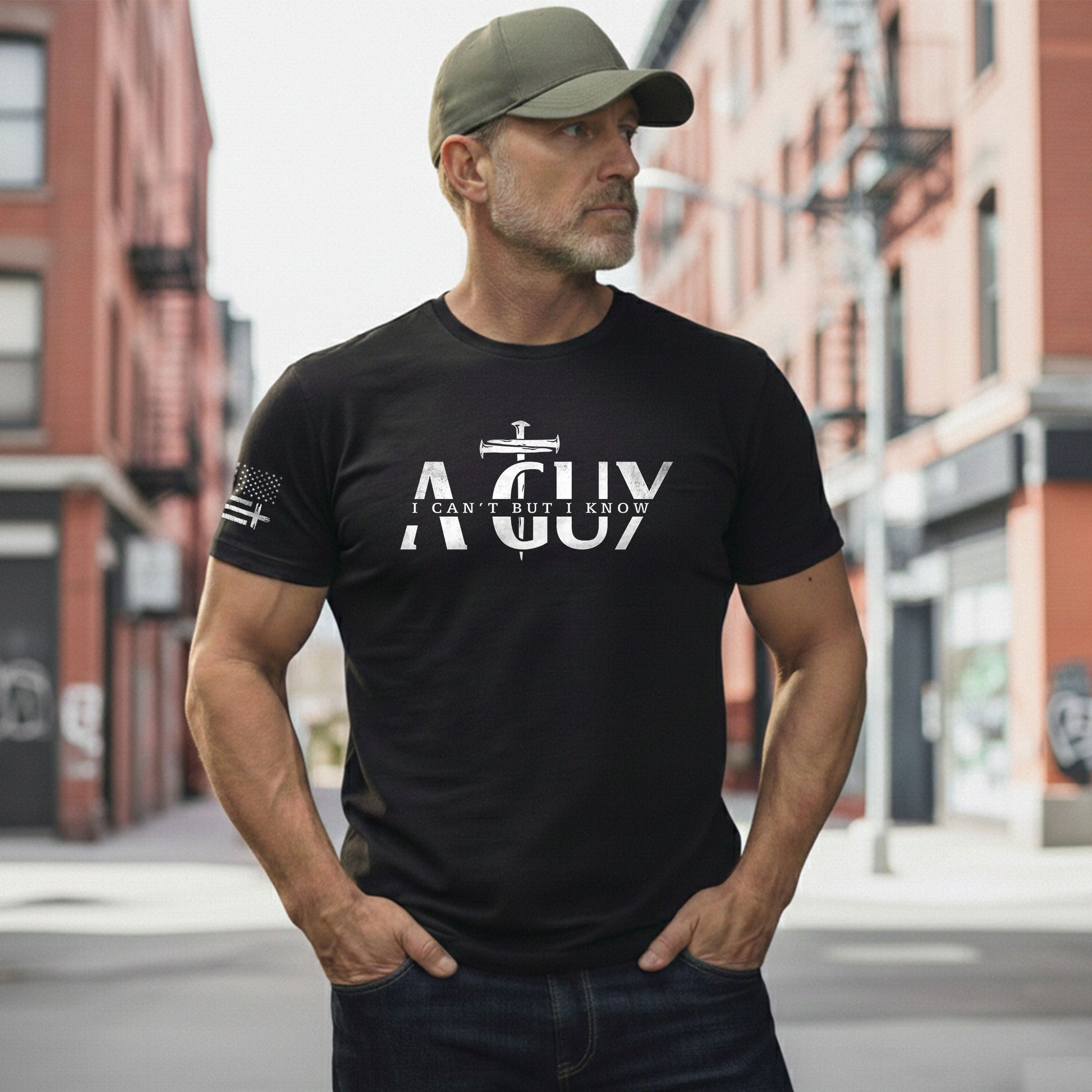 I Can’t But I Know A Guy Cross Nail Christian - Christian Shirts for Men, Faith Based Christian Tee Shirts - Rust Field Wear