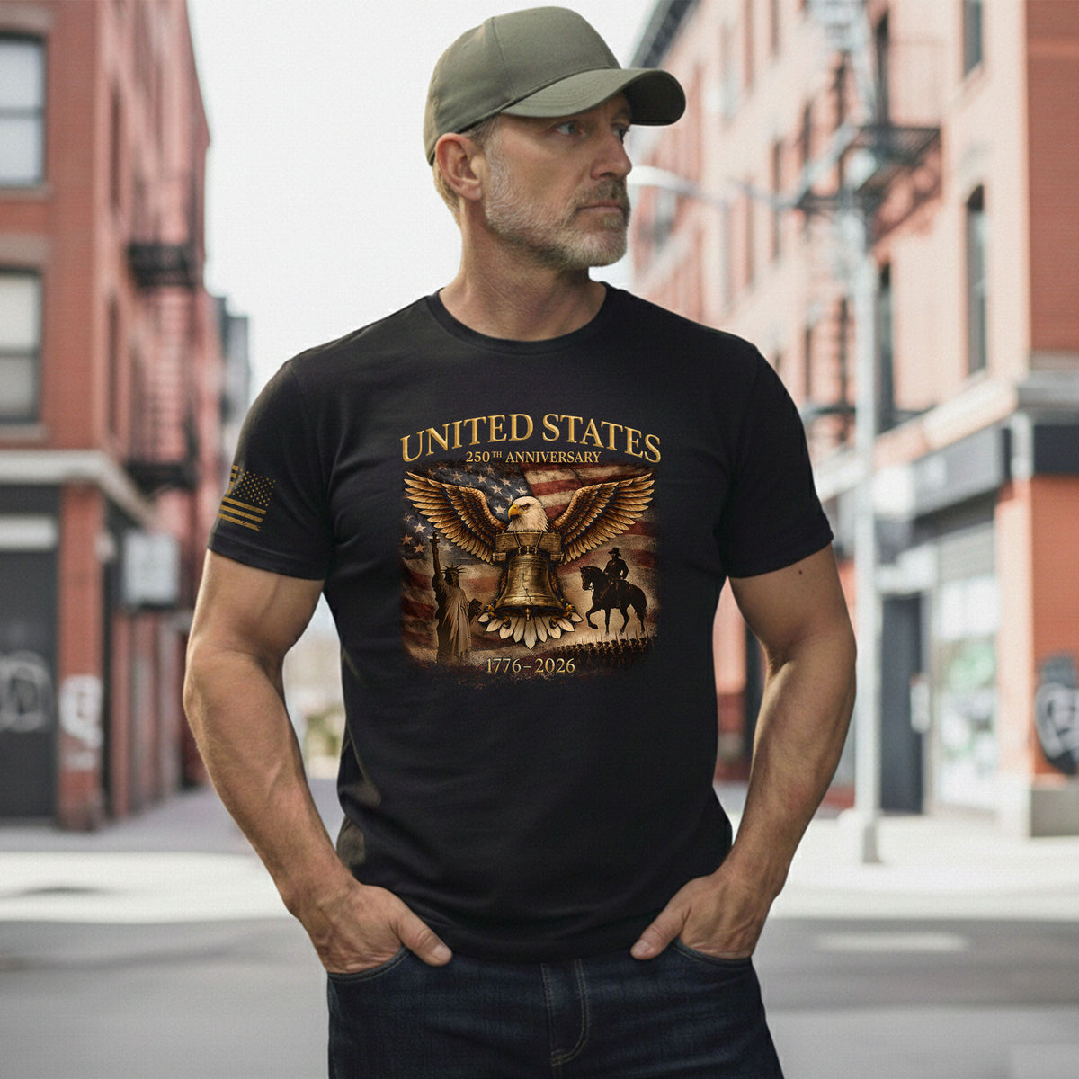 USA 250th Anniversary 250 Years Shirt 1776-2026 Liberty Bell Eagle Patriotic - Rust Field Wear