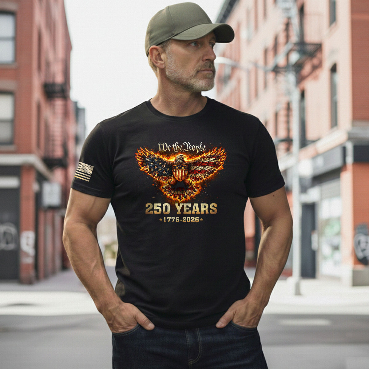 USA 250th Anniversary 250 Years Shirt 1776-2026 American Eagle We The People - Rust Field Wear