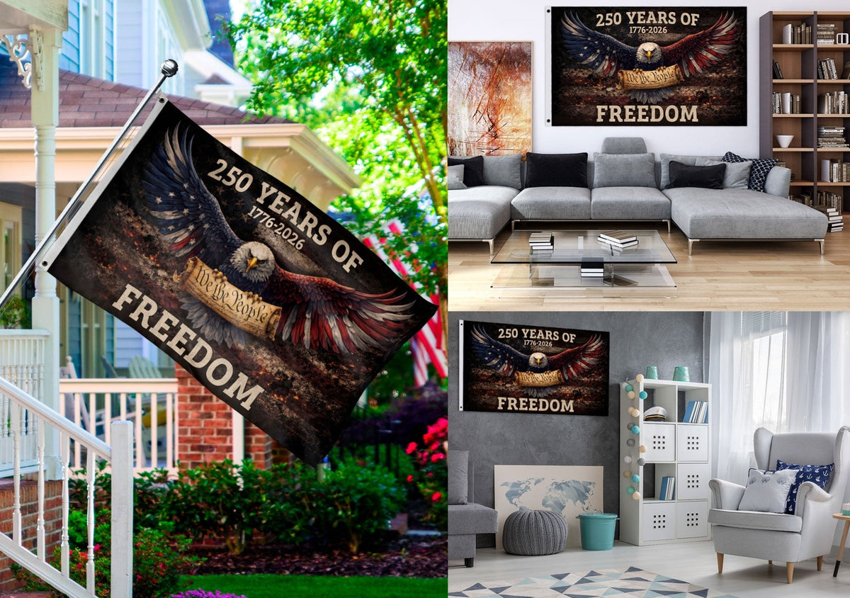 United States 250th Birthday Freedom Flag 1776–2026 We The People Outdoor Display - Rust Field Wear