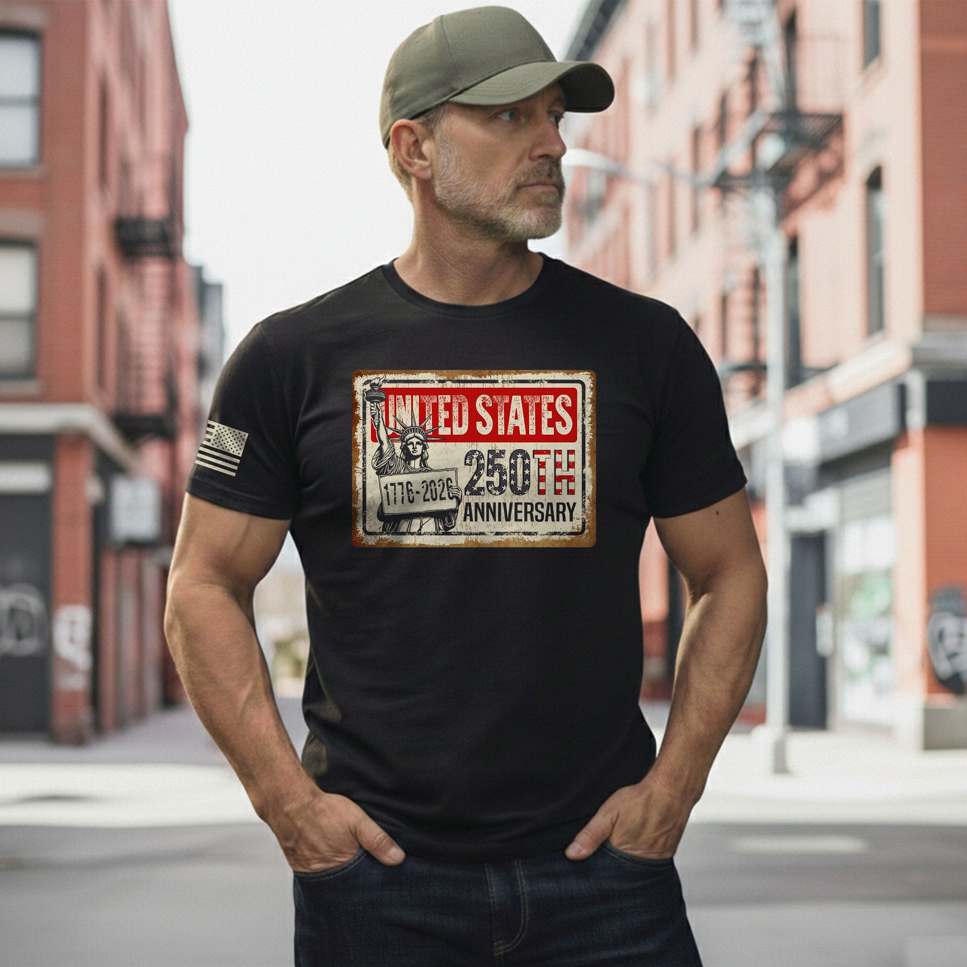 United States 250th Anniversary 250 Years Vintage Sign Shirt Lady Liberty Patriotic - Rust Field Wear