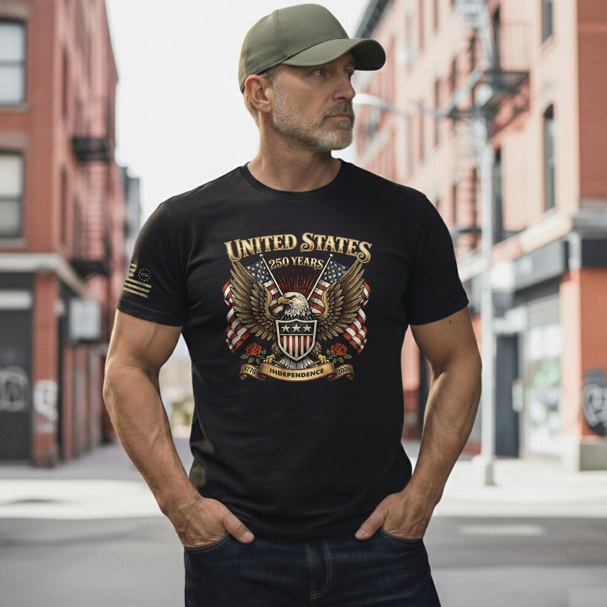 USA 250th Anniversary Shirt 1776–2026, Past and Present Freedom Tribute - Rust Field Wear